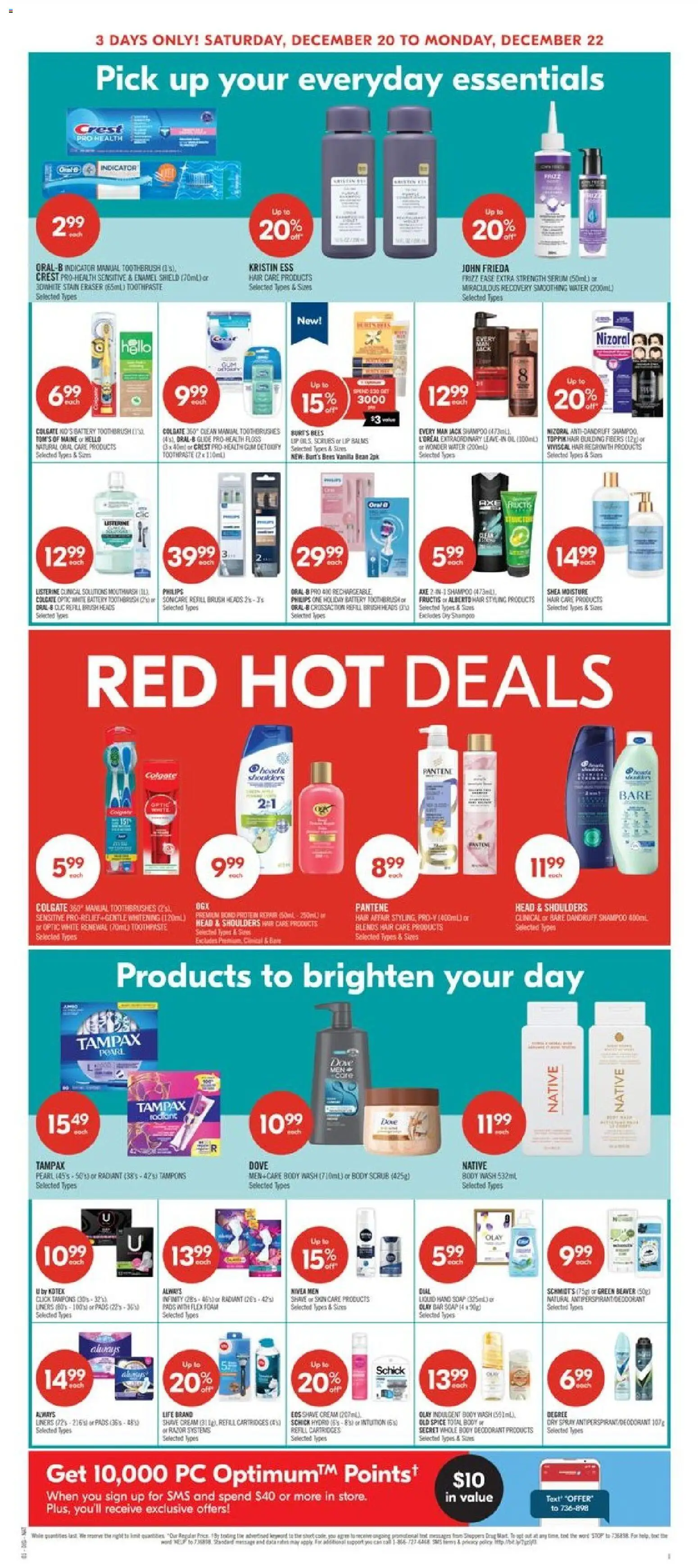 Shoppers flyer valid from 20.12.2025 | Page: 8 | Products: Soap, Deodorant, Toothpaste, Battery