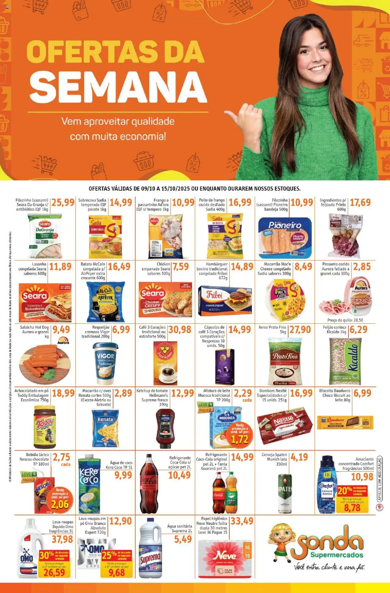 Sonda Folheto - válido de 09.10.2025 | Página: 1 | Produtos: Feijão, Guaraná, Presunto, Manto