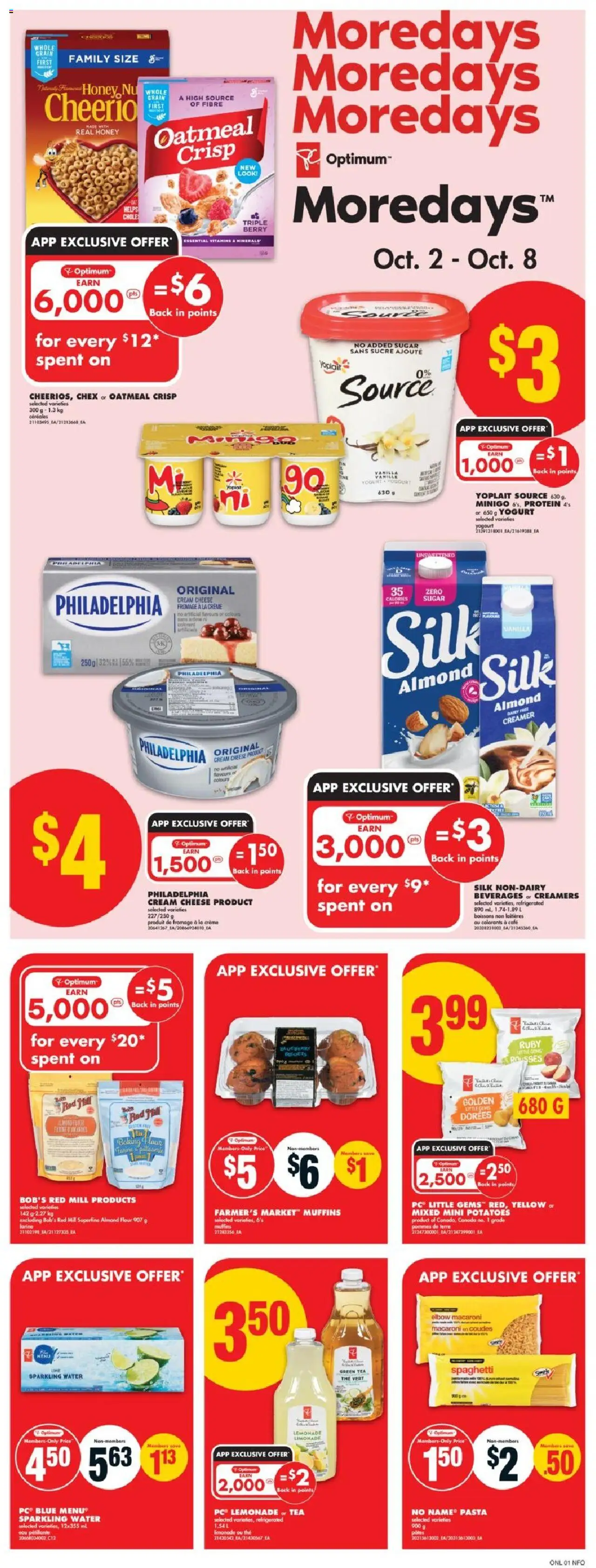 No Frills flyer valid from 02.10.2025 | Page: 5 | Products: Tea, Pasta, Cream, Potatoes