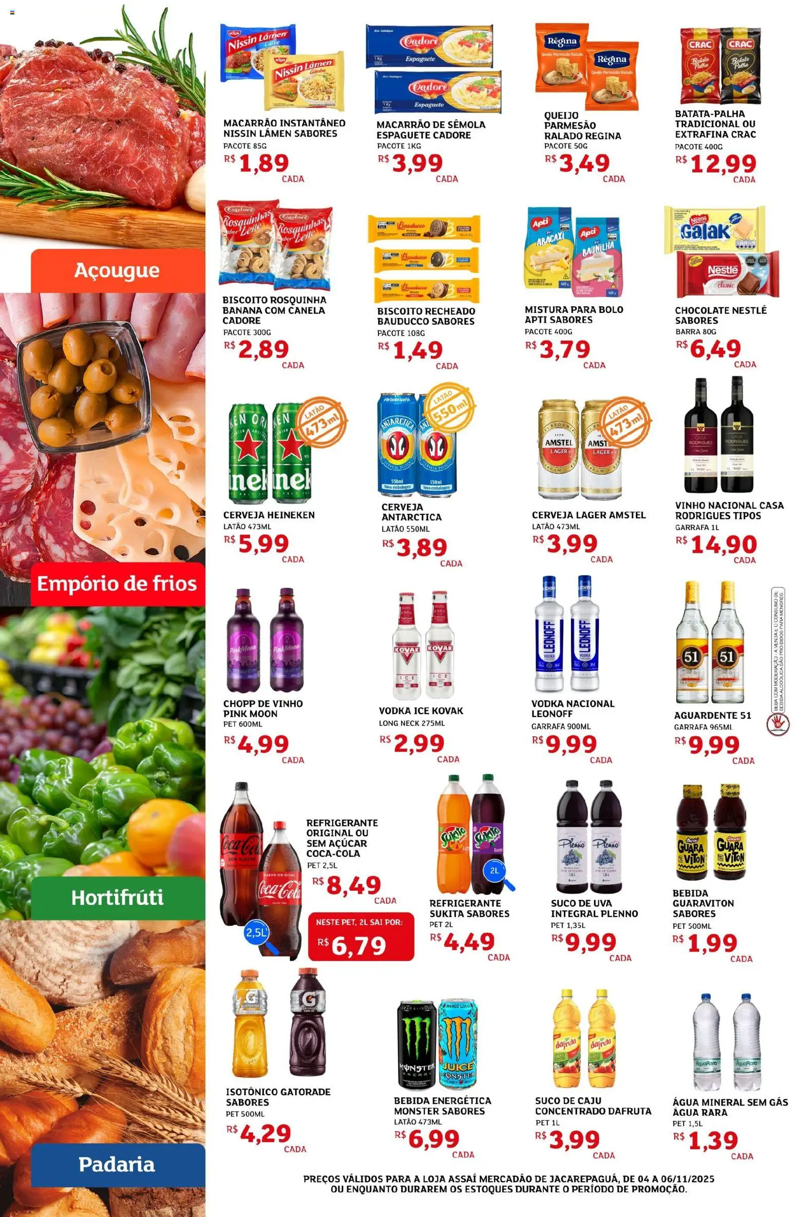 Assaí Atacadista Folheto - válido de 04.11.2025 | Página: 2 | Produtos: Caju, Leite, Biscoito recheado, Canela