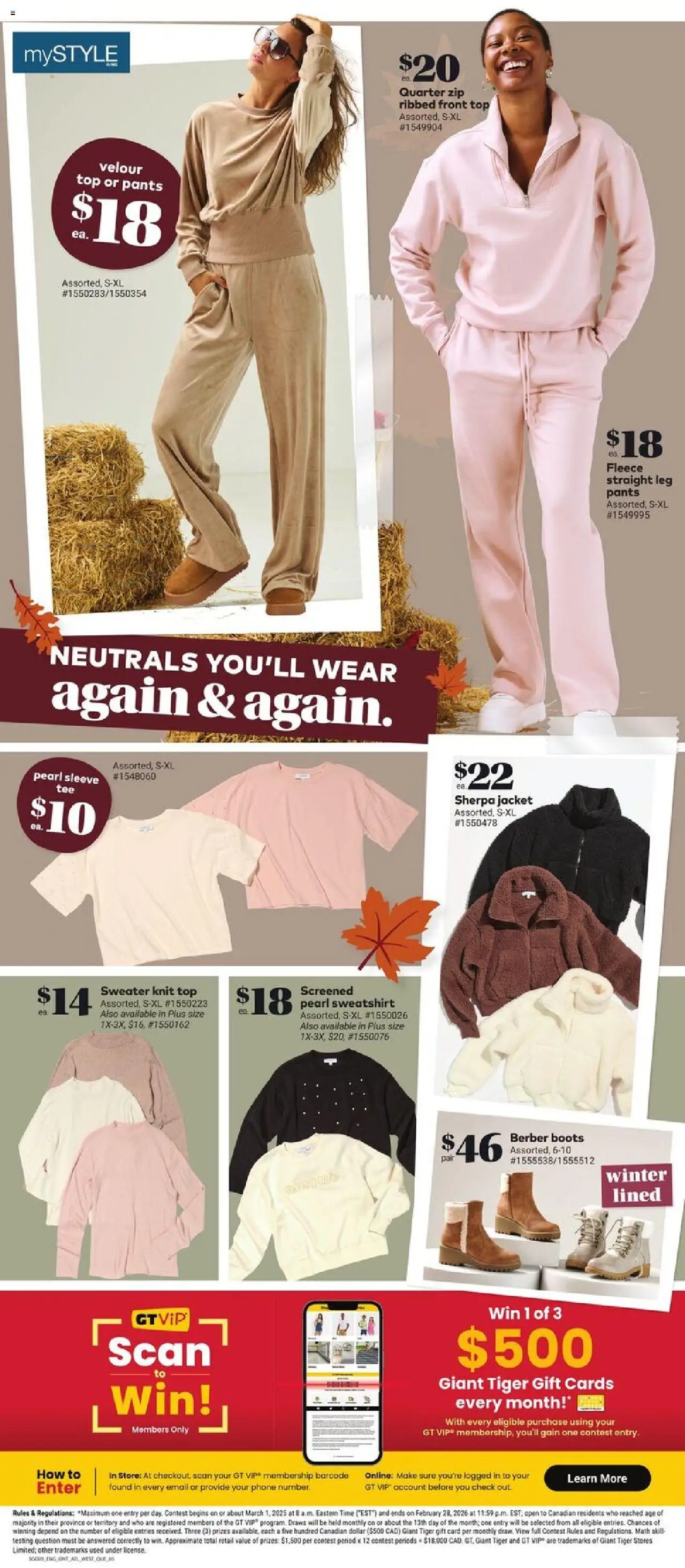 Giant Tiger flyer valid from 01.10.2025 | Page: 7 | Products: Boots, Phone, Sweater, Jacket