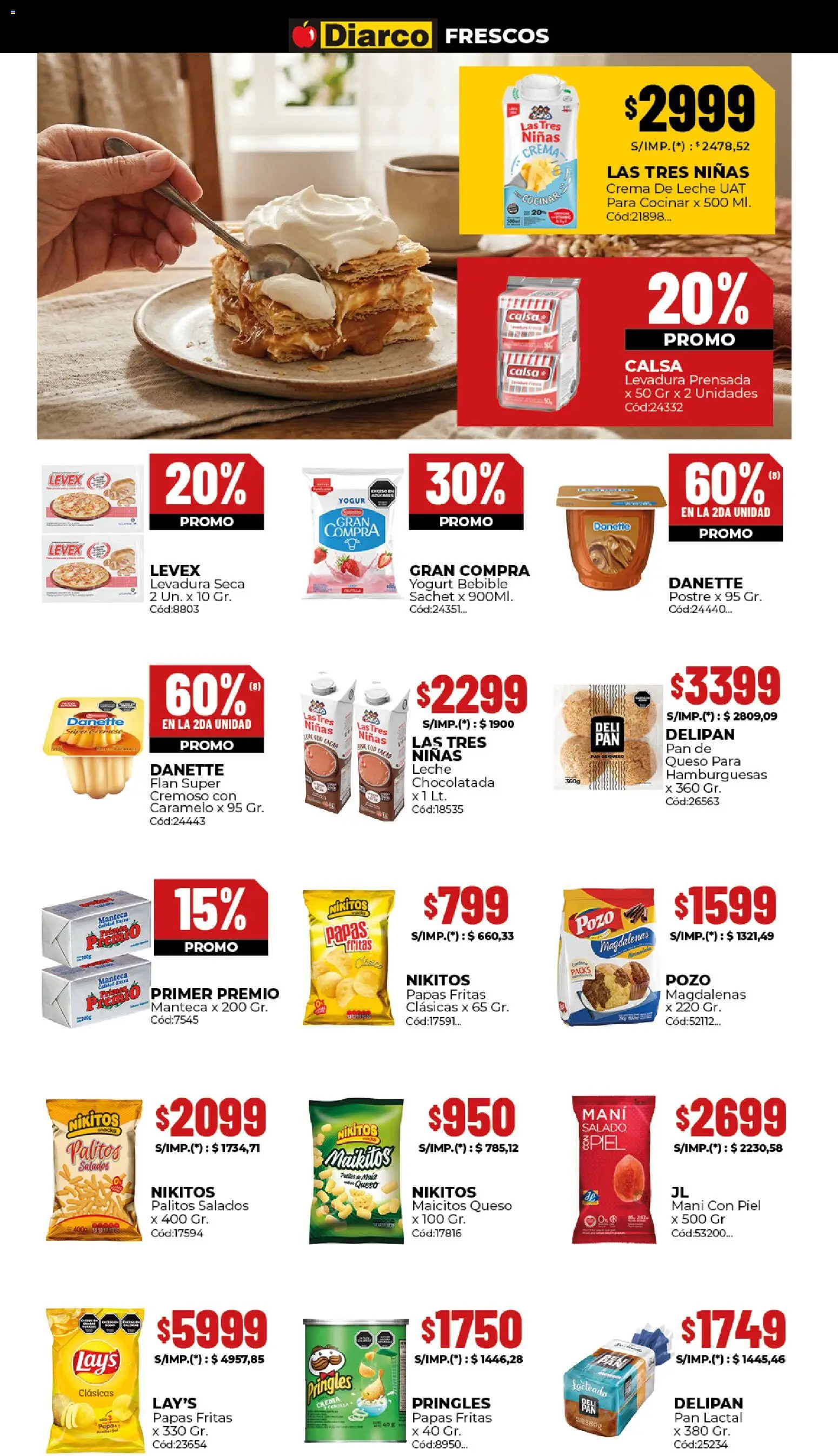 Diarco - Ofertas │ válido desde el 29.12.2025 | Página: 10 | Productos: Crema de leche, Queso, Pan, Papas fritas
