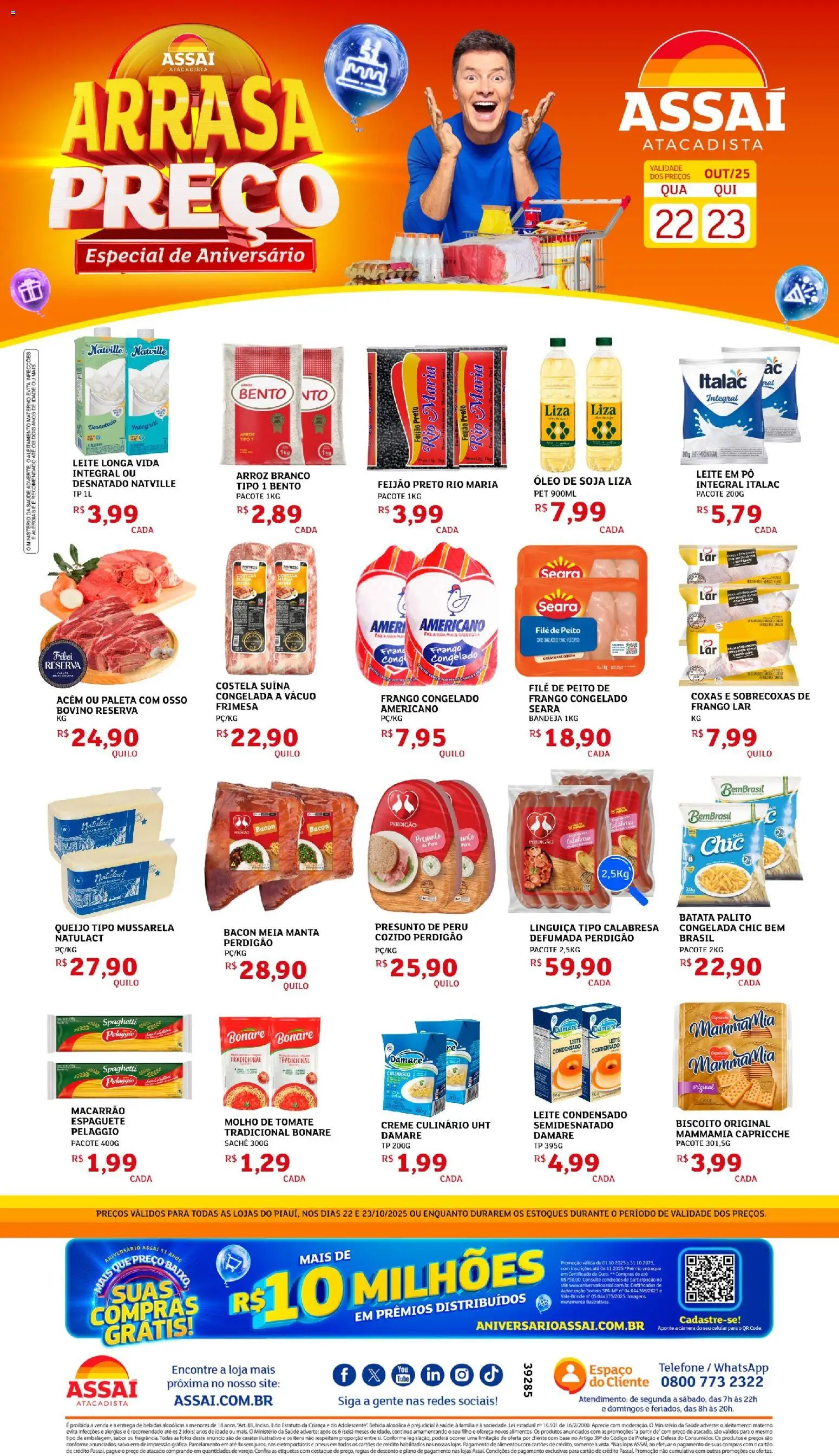 Assaí Atacadista Folheto - válido de 22.10.2025 | Página: 1 | Produtos: Feijão, Celular, Baixo, Batata