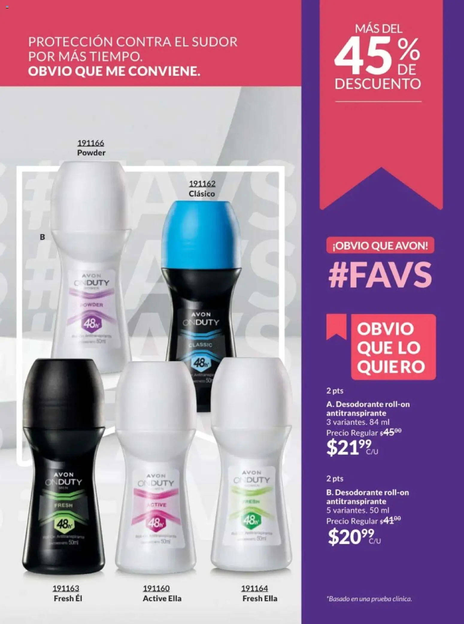 Nuevas ofertas de AVON válidas en toda la República Mexicana desde el 28.11.2025. ¡Encuentra las mejores ofertas en AVON campaña 18 2025! | Página: 205 | Productos: Desodorante, Antitranspirante