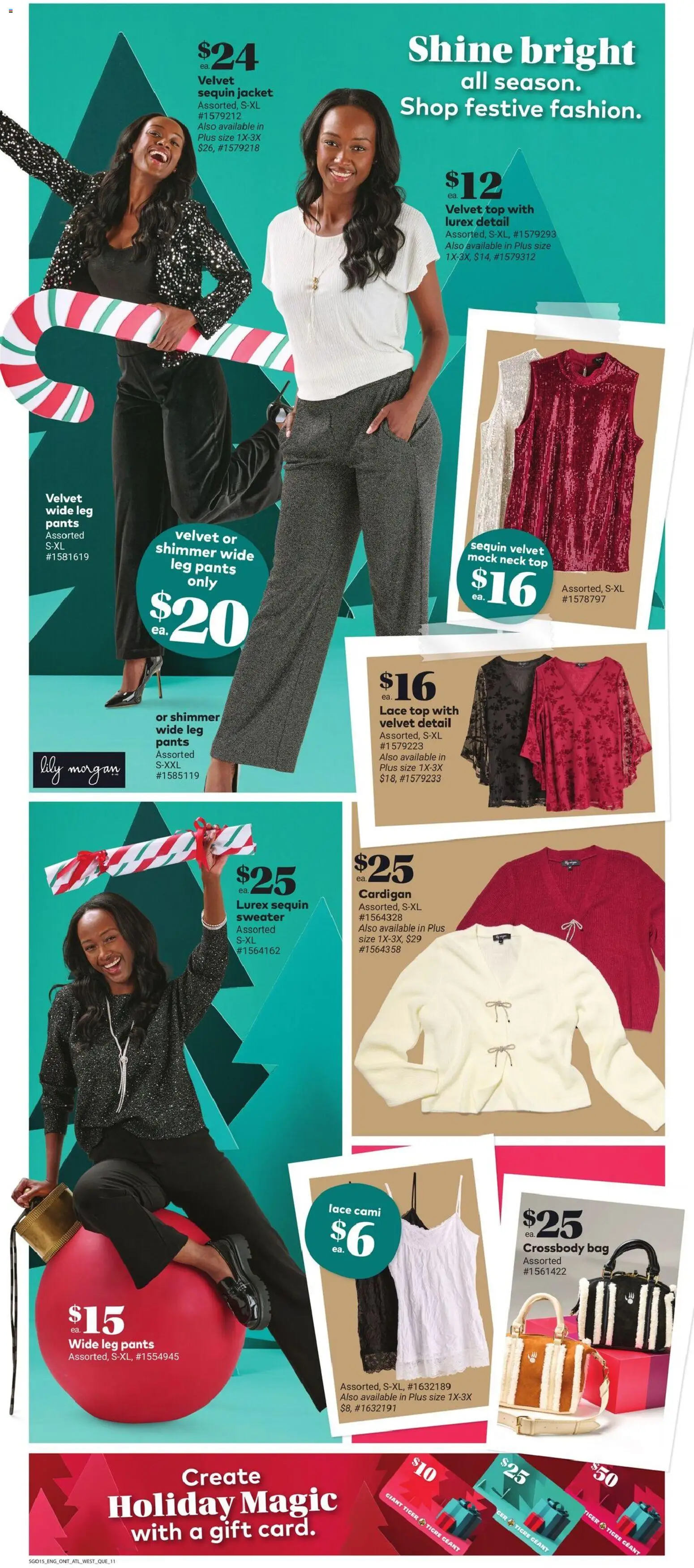 Giant Tiger flyer valid from 12.11.2025 | Page: 13 | Products: Cardigan, Bag, Sweater, Jacket