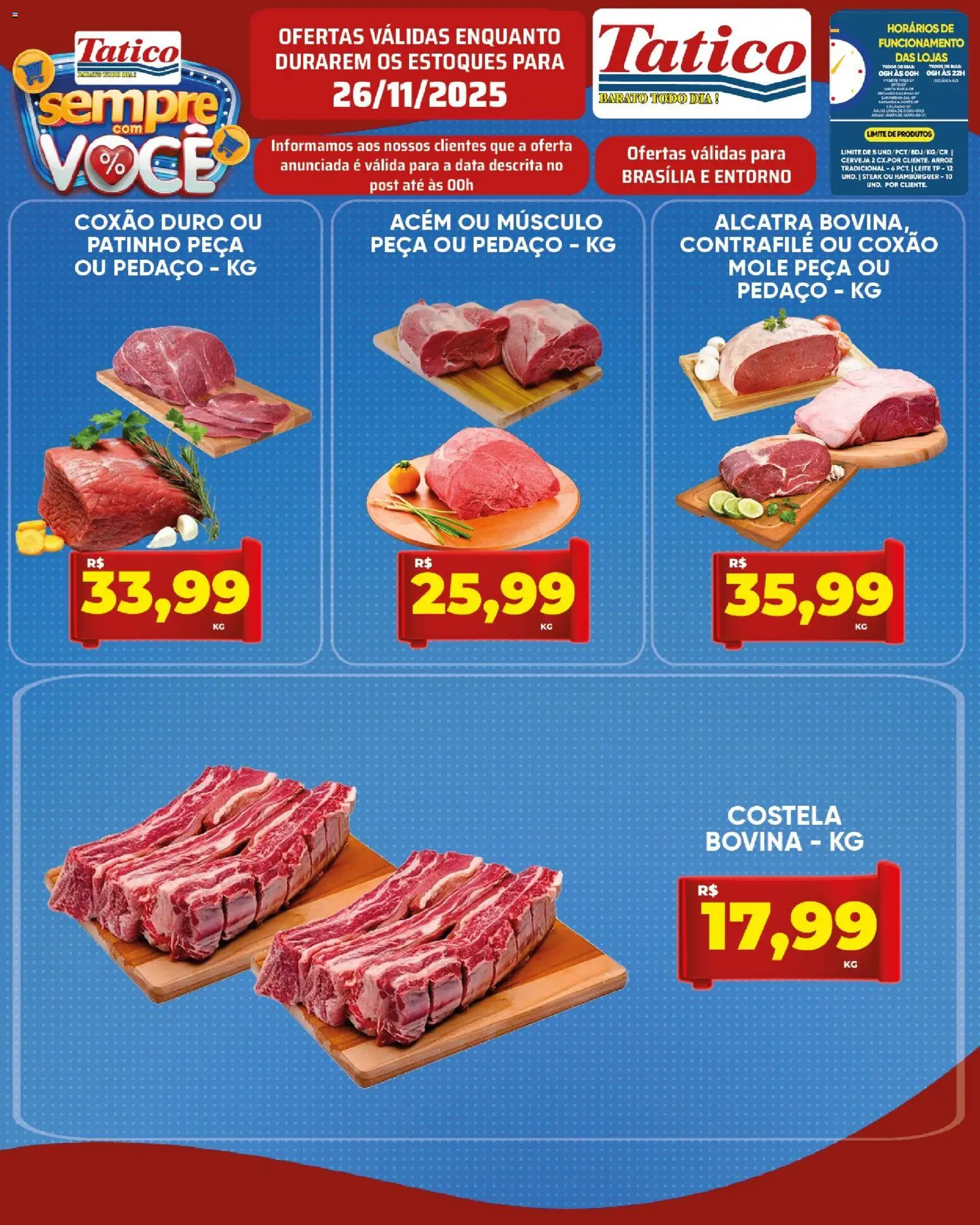 Tatico Folheto - válido de 27.11.2025 | Página: 30 | Produtos: Acém, Leite, Arroz, Hambúrguer