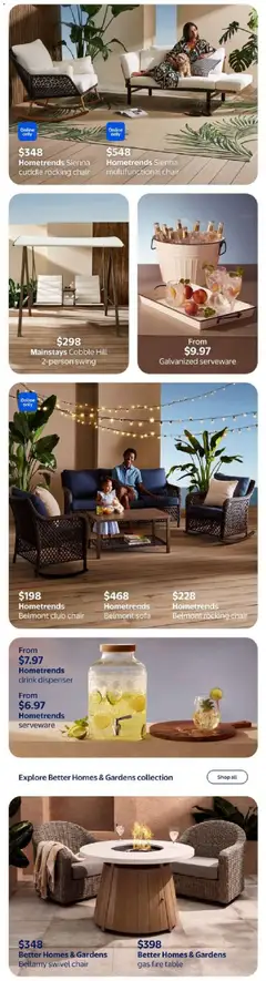 Preview of Walmart flyer - Hello patio season! from shop Walmart valid from 02.04.2026 | Page: 12 | Products: Sofa, Table, Chair