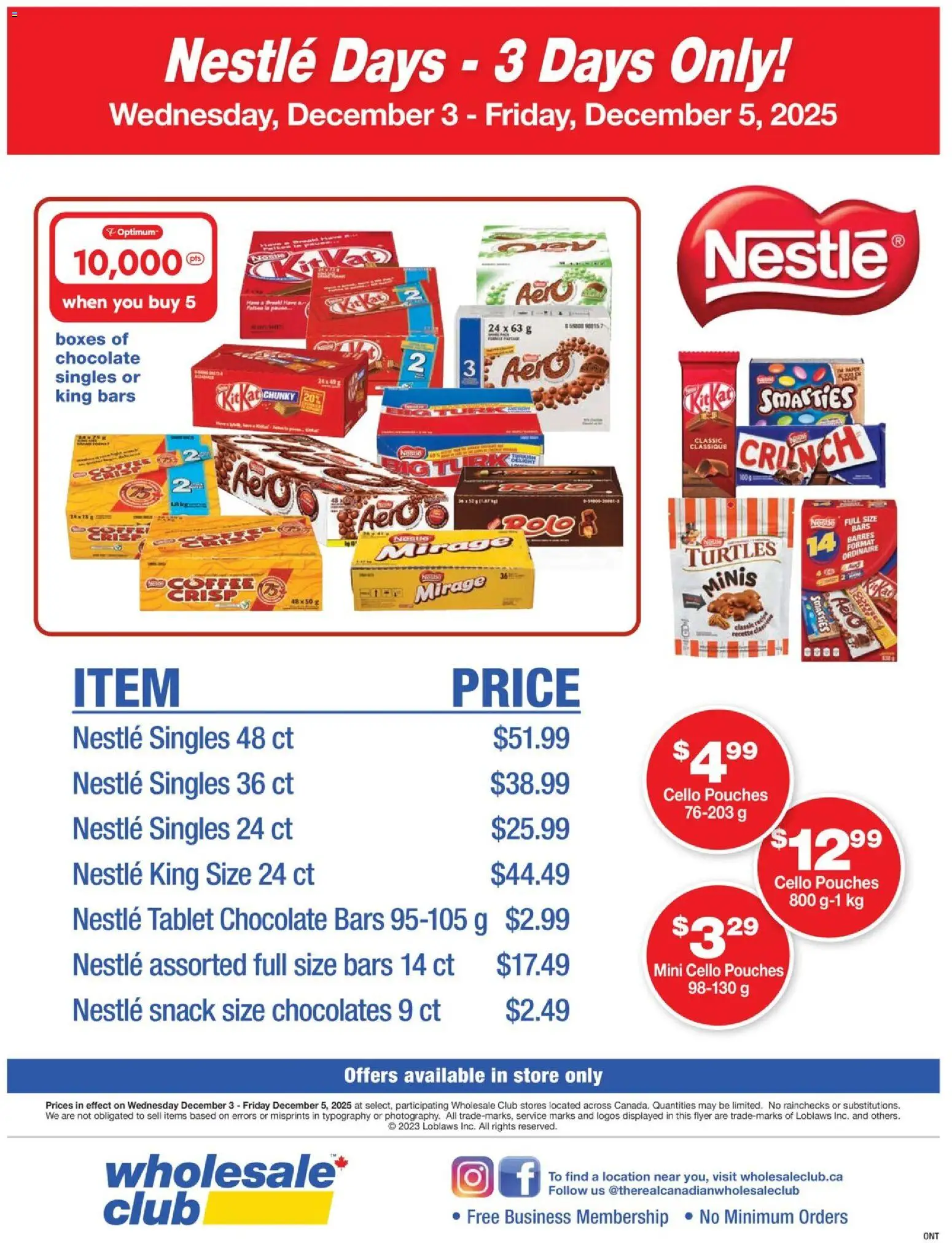 Wholesale Club flyer valid from 03.12.2025 | Page: 1 | Products: Tablet, Chocolate