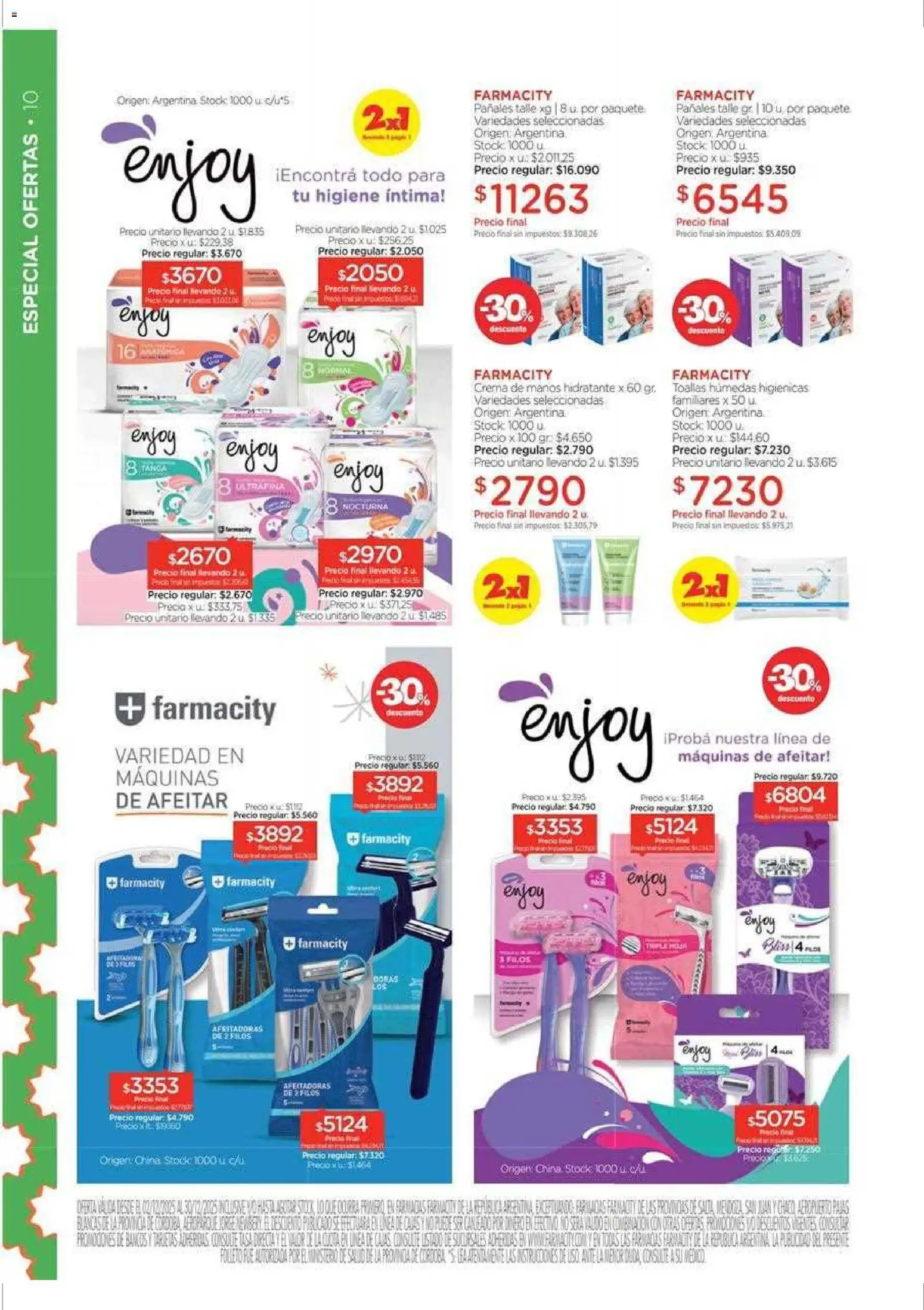 Farmacity catálogo │ válido desde el 02.12.2025 | Página: 10 | Productos: Toallas, Crema de manos, Pañales, Crema