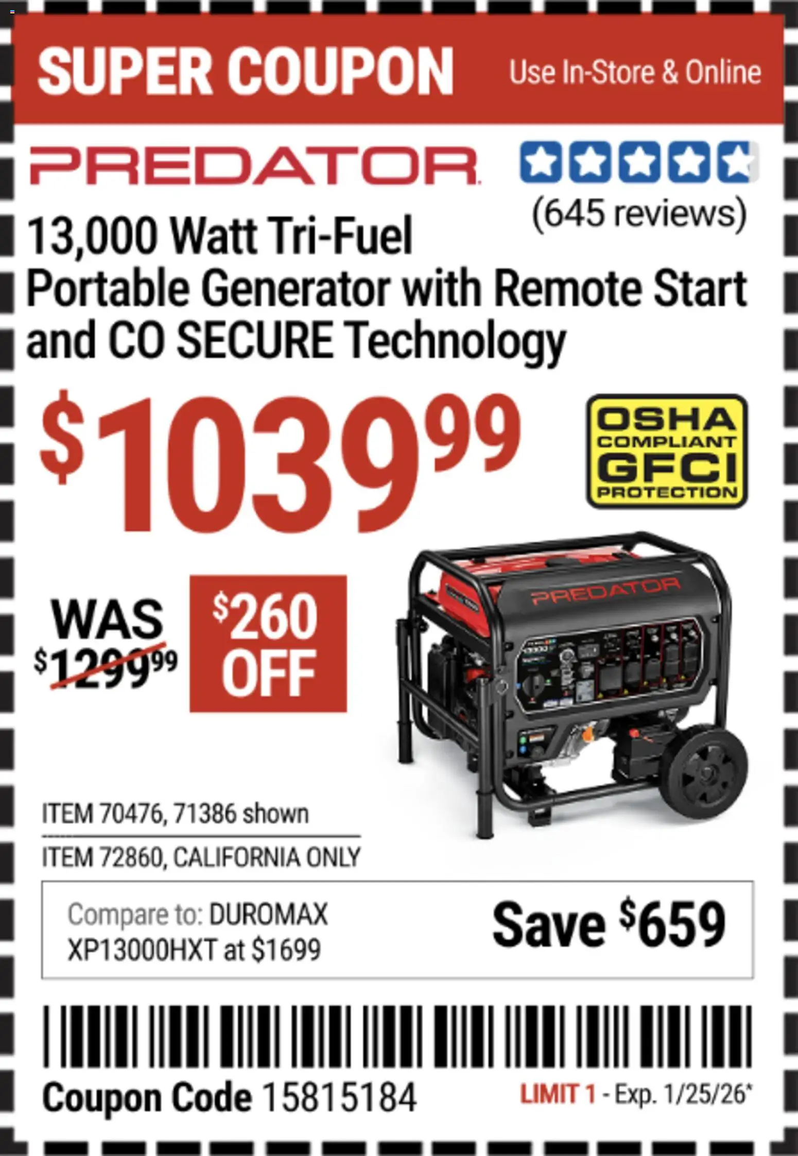 Harbor Freight Weekly Ad - valid from 20.01.2026 | Page: 9 | Products: Remote Start