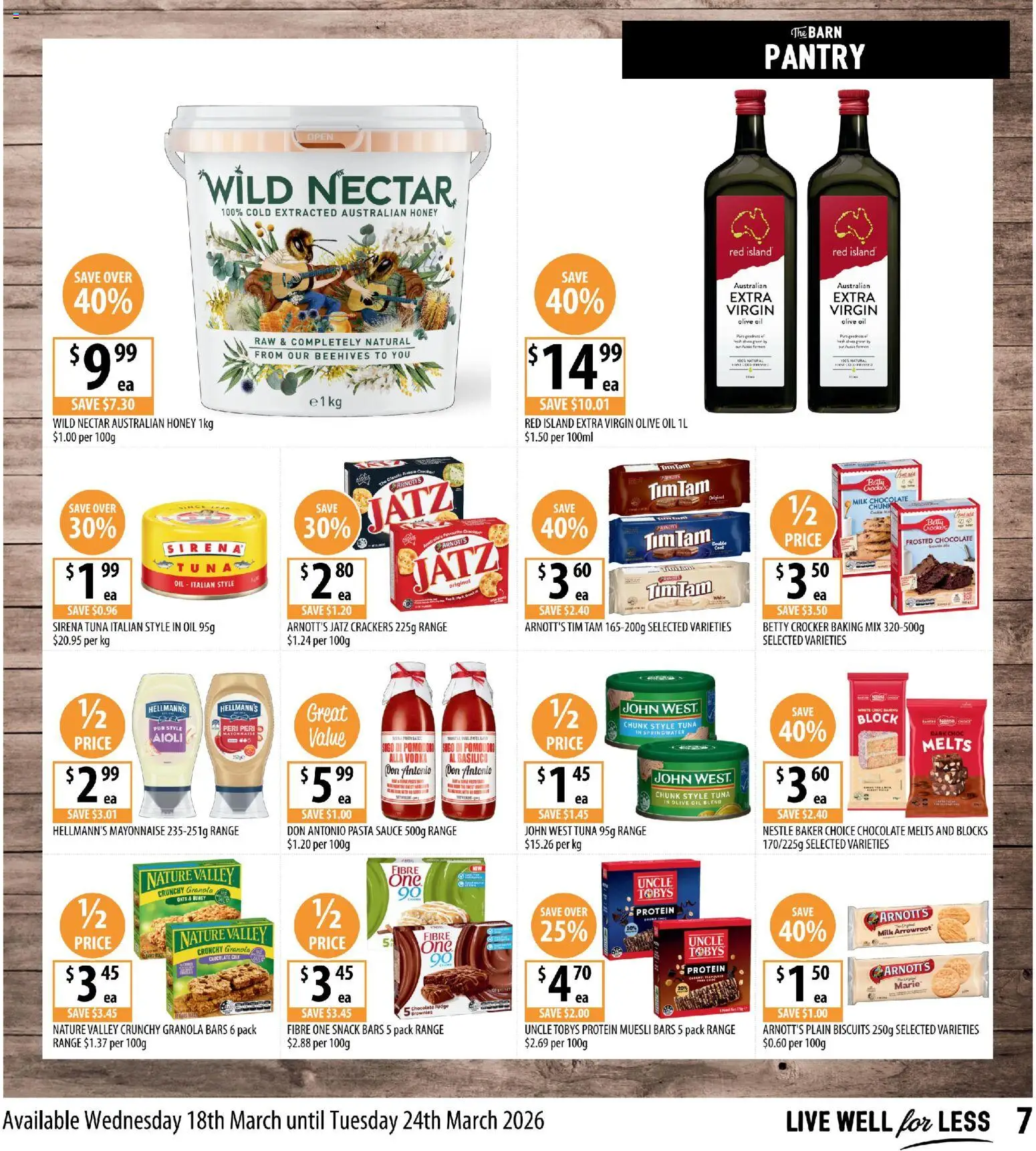 Supabarn catalogue - valid from 18.03.2026 | Page: 7 | Products: Oil, Honey, Olive oil, Biscuits
