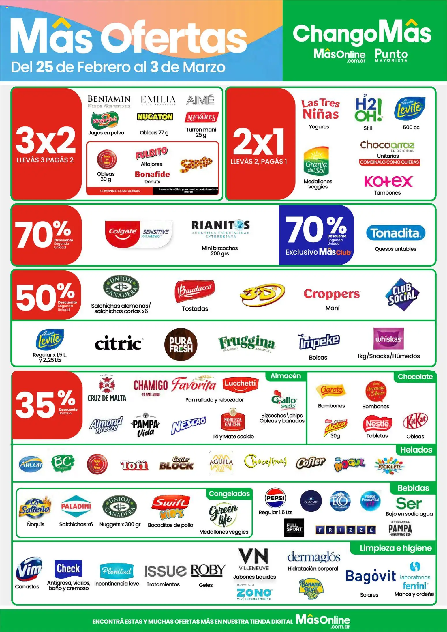 Changomas ofertas │ válido desde el 25.02.2026 | Página: 2 | Productos: Mate, Banana, Ñoquis, Turrón