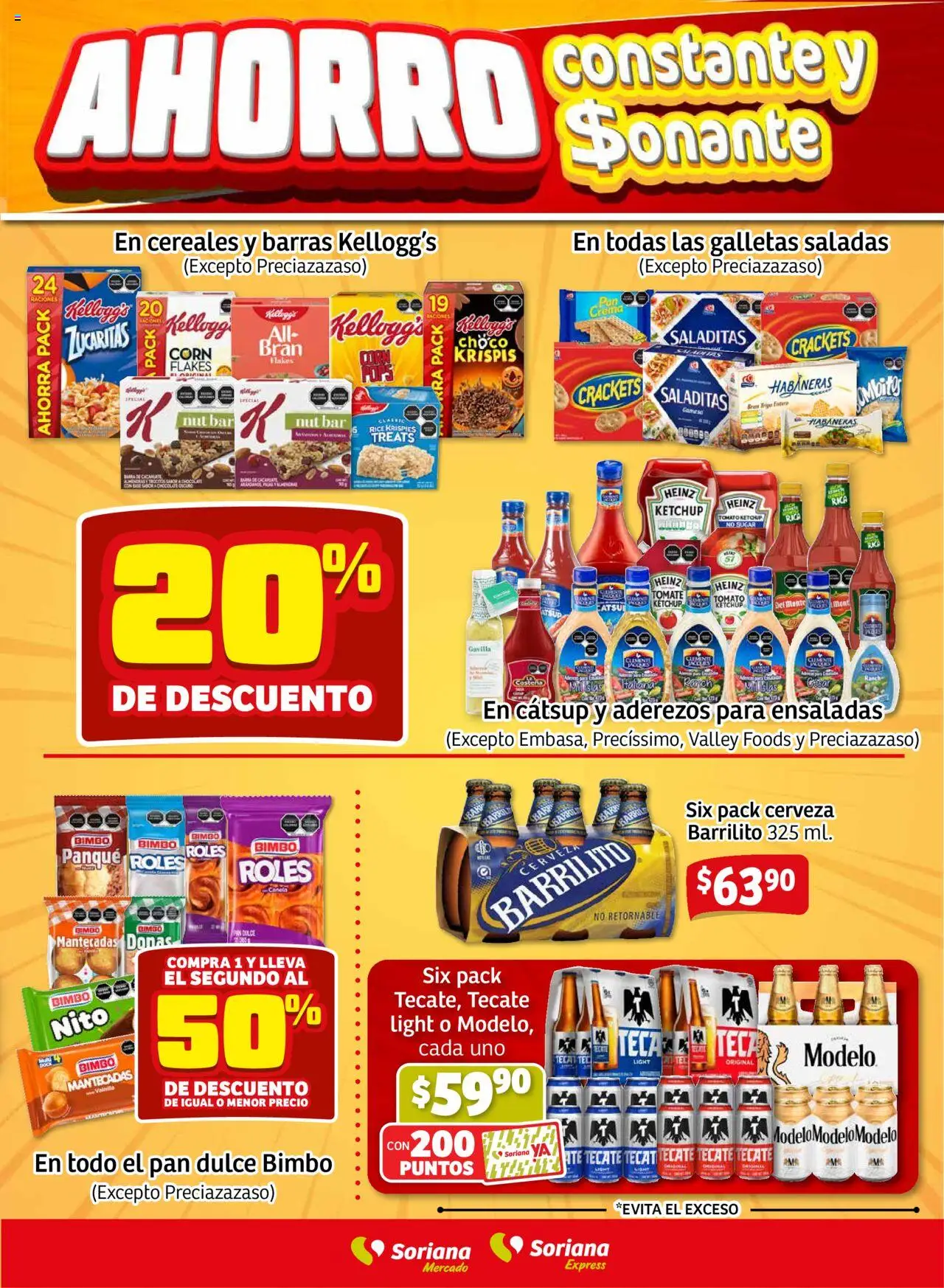 Nuevas ofertas de Soriana válidas en toda la República Mexicana desde el 09.10.2025. ¡Encuentra las mejores ofertas en Soriana - Fin de Semana Mercado: Ags, Nay, Jal, Qro, Col, Mich, Gto, Hgo, Tlax, Mor, Pue, Gro, Oax, Edo. de Mex, CDMX, Zac y SLP! | Página: 2 | Productos: Pan dulce, Cerveza, Cereales, Galletas