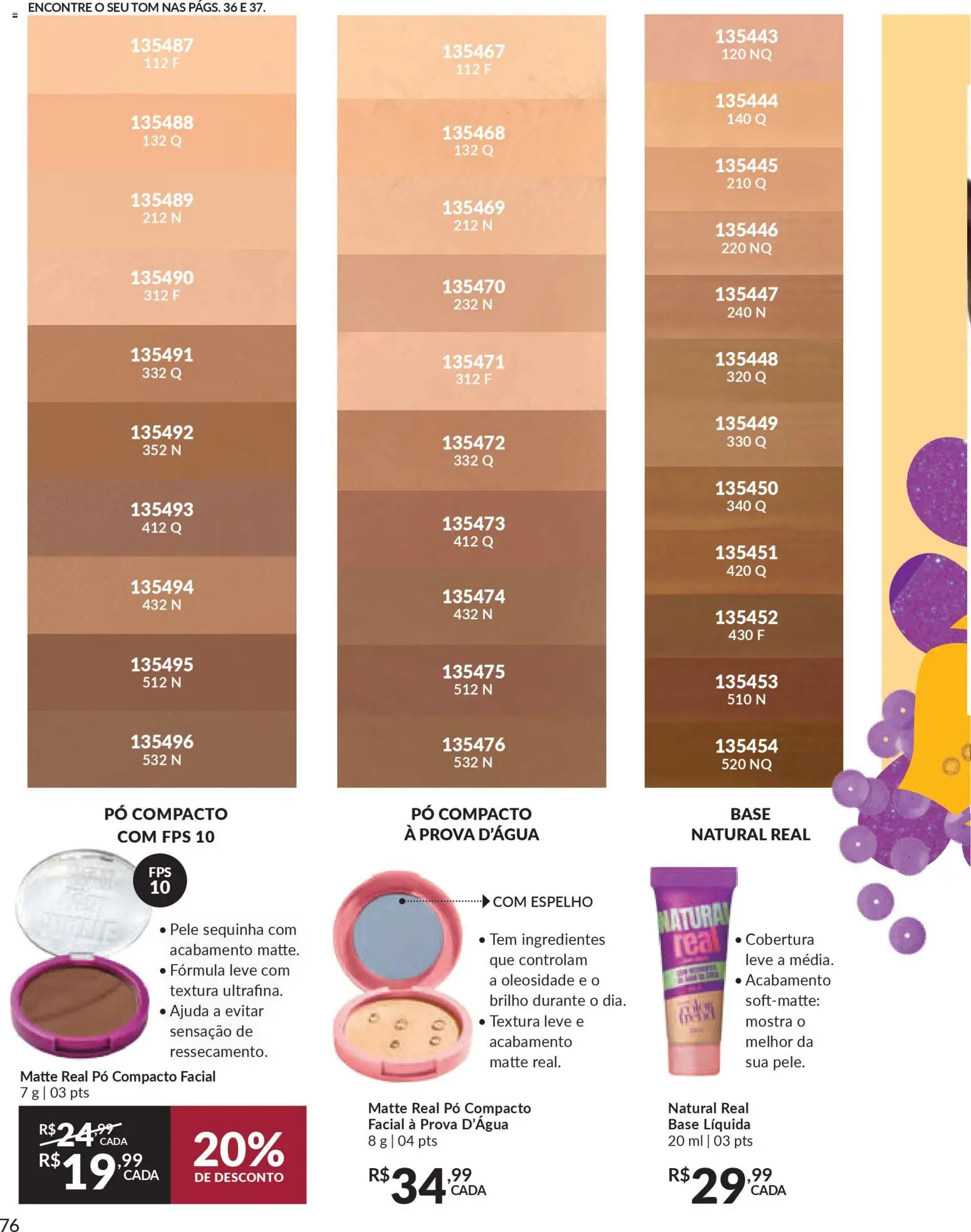 Avon Folheto - válido de 06.01.2026 | Página: 76 | Produtos: Pó compacto, Pó, Espelho, Base