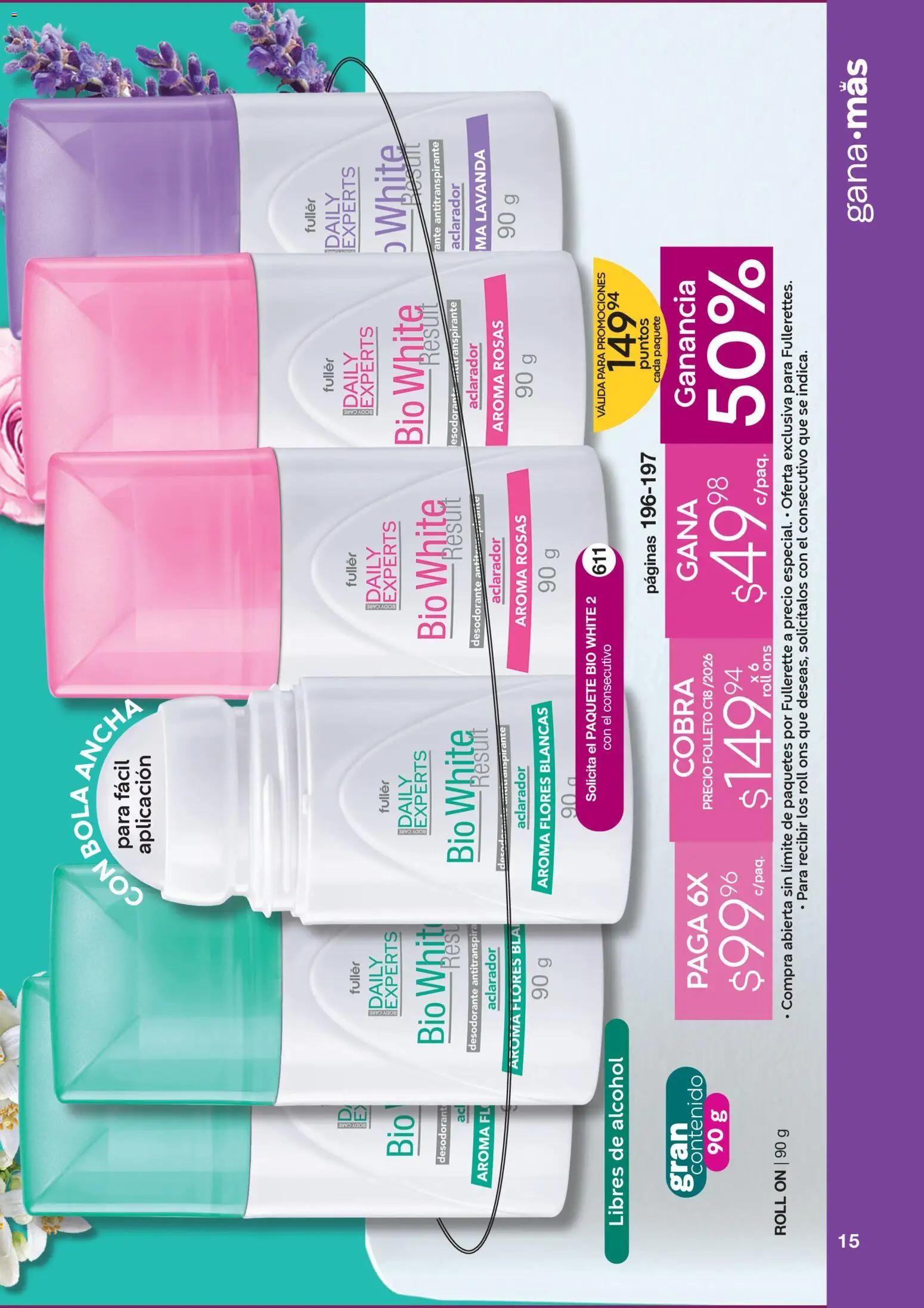 Nuevas ofertas de Fuller válidas en toda la República Mexicana desde el 10.12.2025. ¡Encuentra las mejores ofertas en Fuller Revista Gana Más C18! | Página: 15 | Productos: Desodorante, Antitranspirante, Body