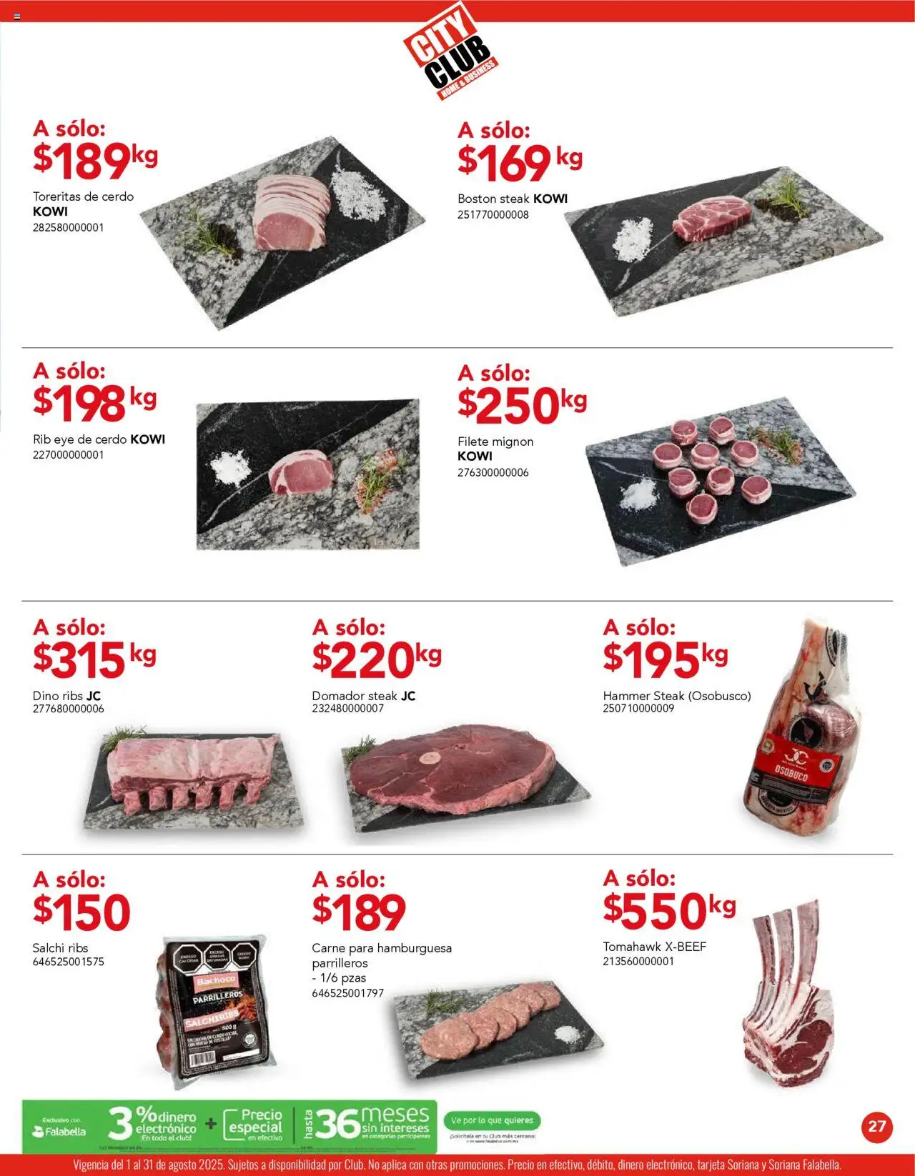 Nuevas ofertas de City Club válidas en toda la República Mexicana desde el 01.08.2025. ¡Encuentra las mejores ofertas en City Club - Catálogo! | Página: 27 | Productos: Cerdo