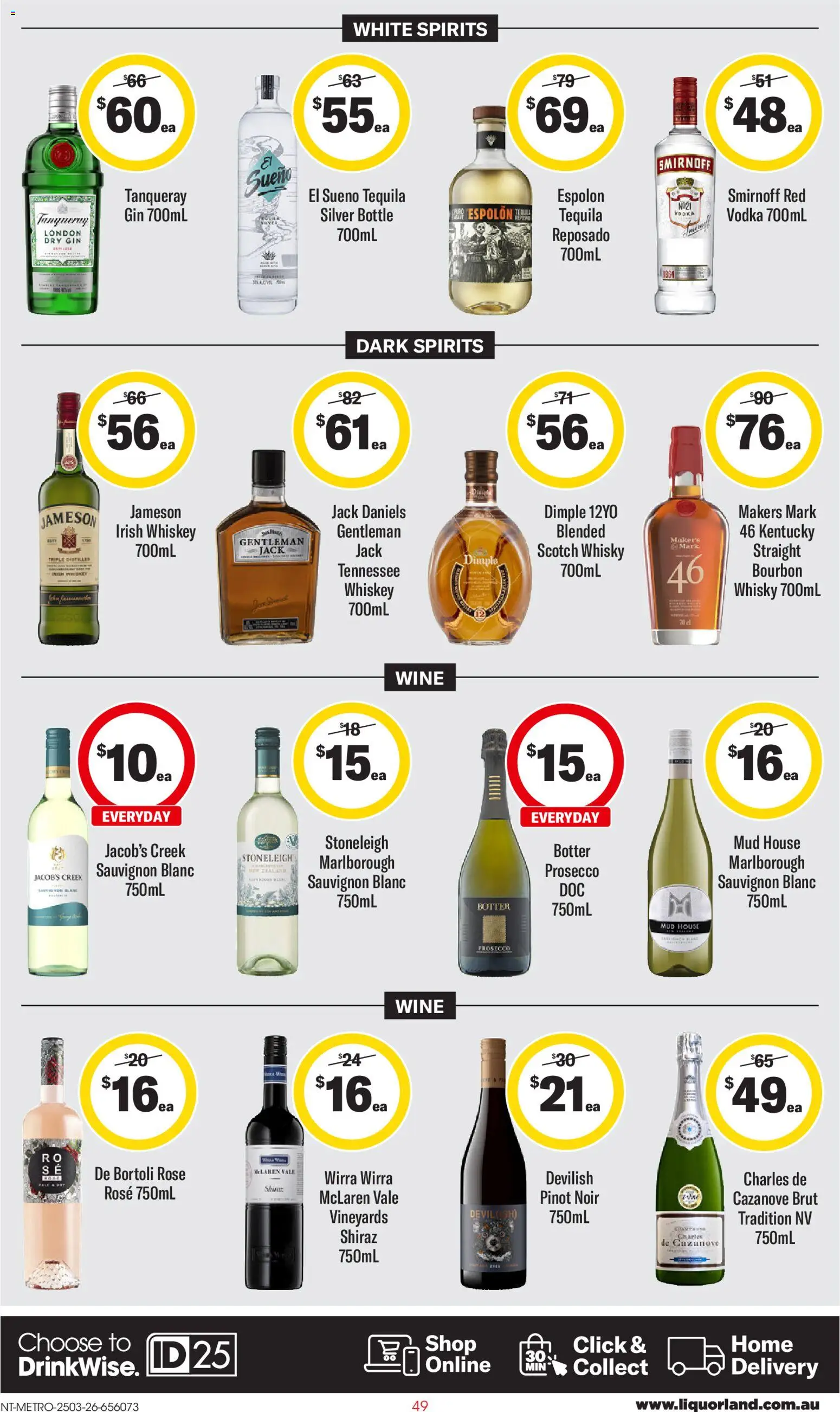 Coles catalogue - valid from 25.03.2026 | Page: 49 | Products: Fur, Wine, Bourbon, Vodka