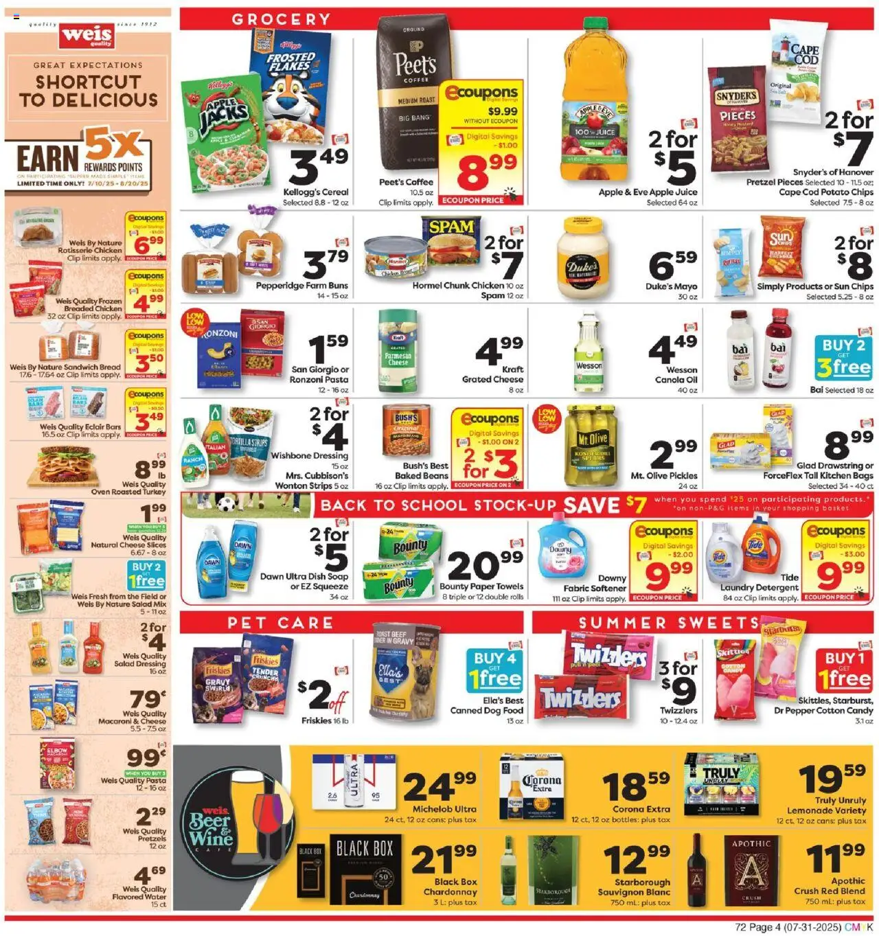 Weis Weekly Circular - WV - valid from 31.07.2025 | Page: 4 | Products: Dog Food, Bread, Chips, Salt