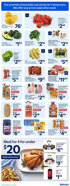 Preview of Walmart weekly flyer from shop Walmart valid from 09.04.2026 | Page: 4 | Products: Chips, Blush, Coffee, Chicken