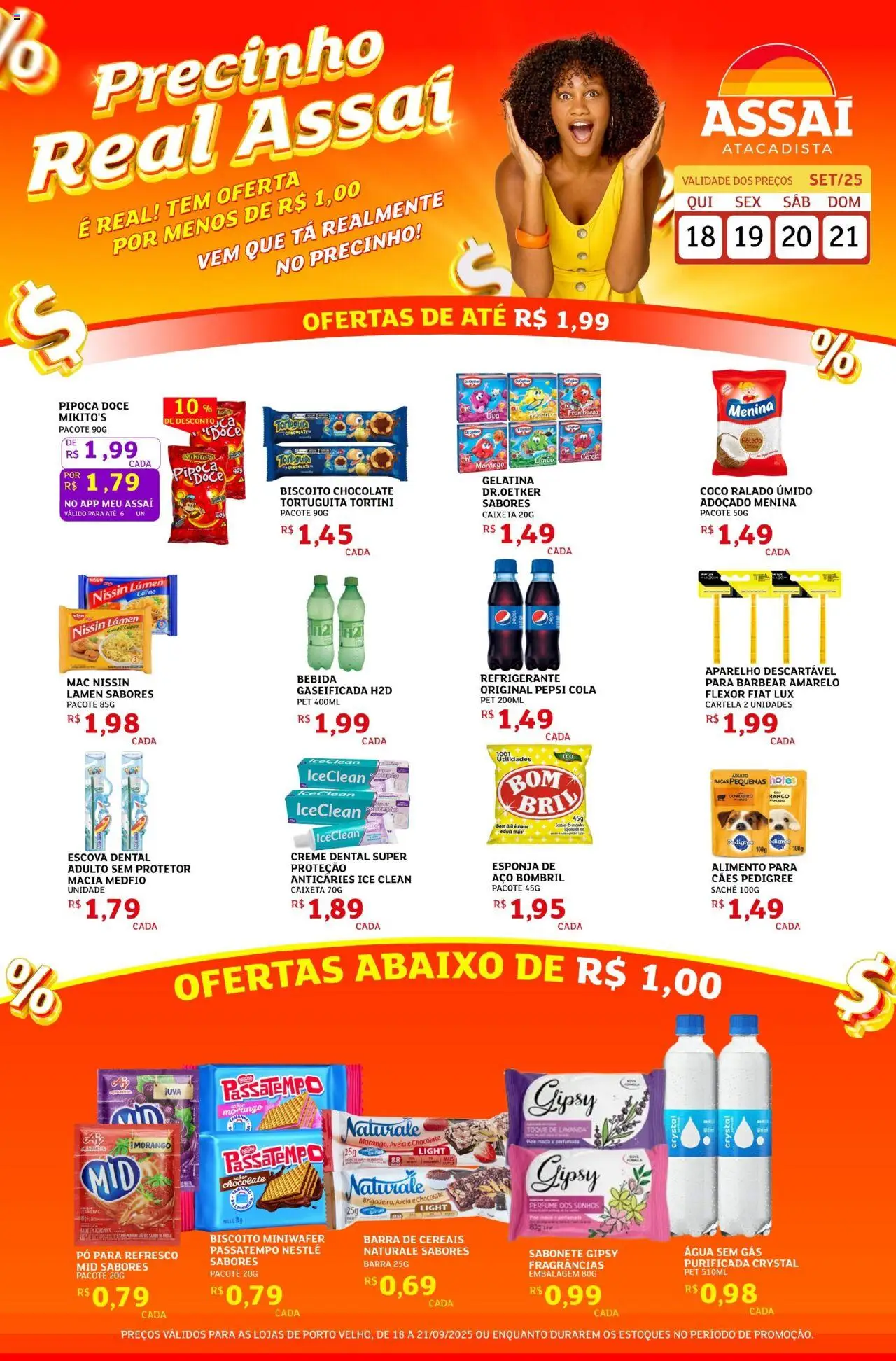 Assaí Atacadista Folheto - válido de 18.09.2025 | Página: 1 | Produtos: Pó, Sabonete, Barra de cereais, Gelatina
