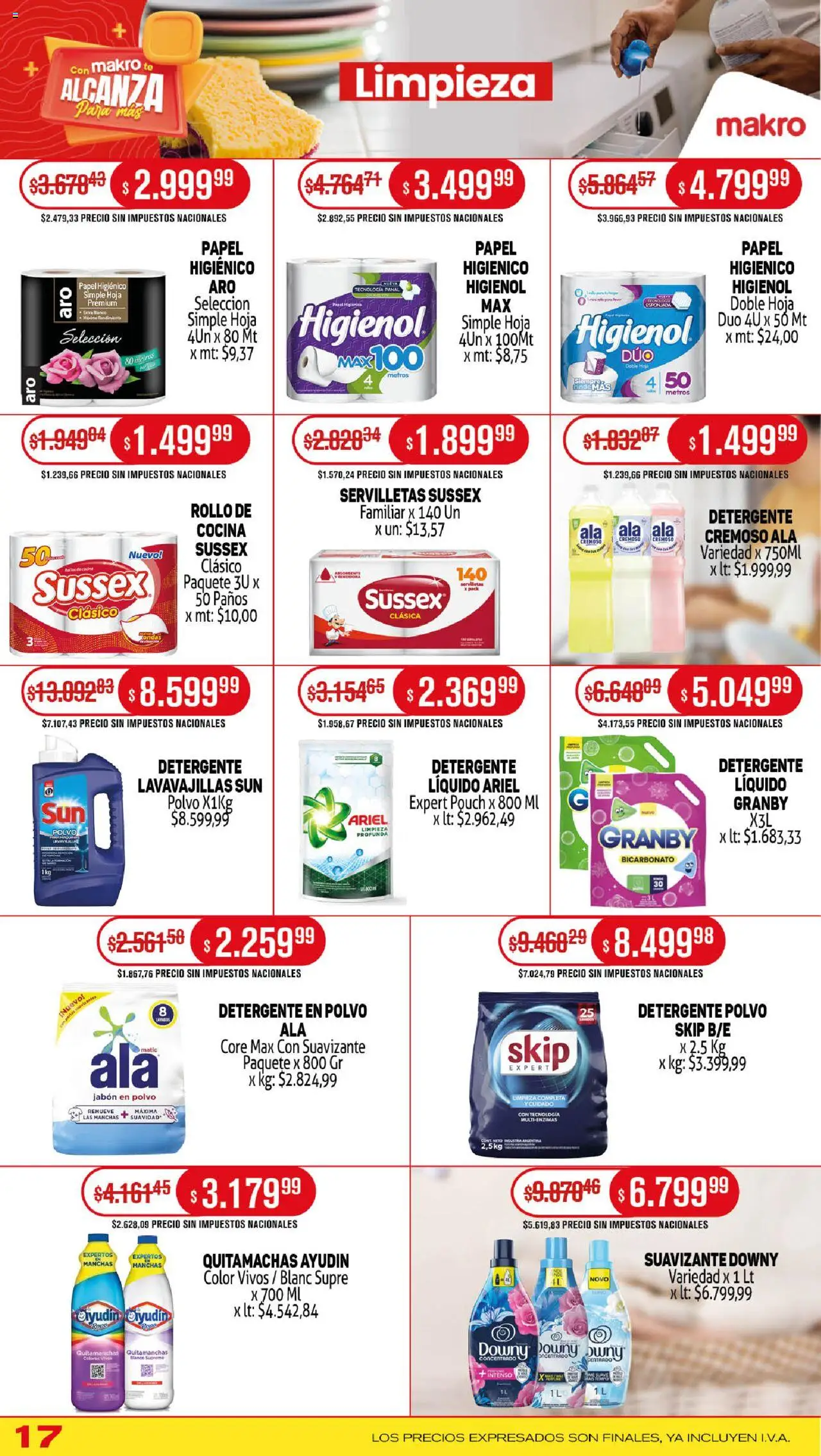 Makro - Ofertas │ válido desde el 11.09.2025 | Página: 18 | Productos: Papel higiénico, Lavavajillas, Servilletas, Suavizante