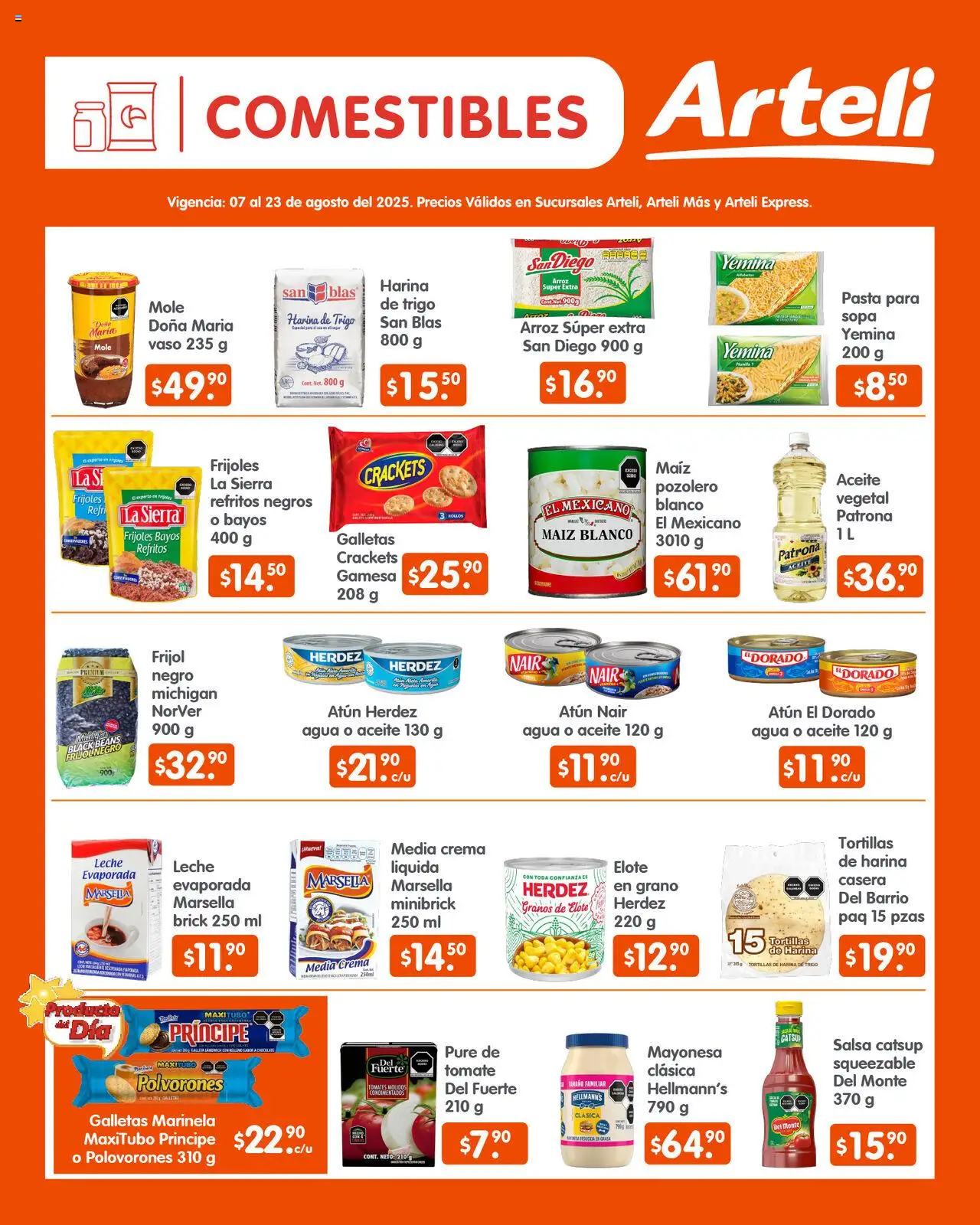 Nuevas ofertas de Arteli válidas en toda la República Mexicana desde el 07.08.2025. ¡Encuentra las mejores ofertas en Arteli - Folleto Quincenal ! | Página: 5 | Productos: Mayonesa, Sopa, Chocolate, Galletas