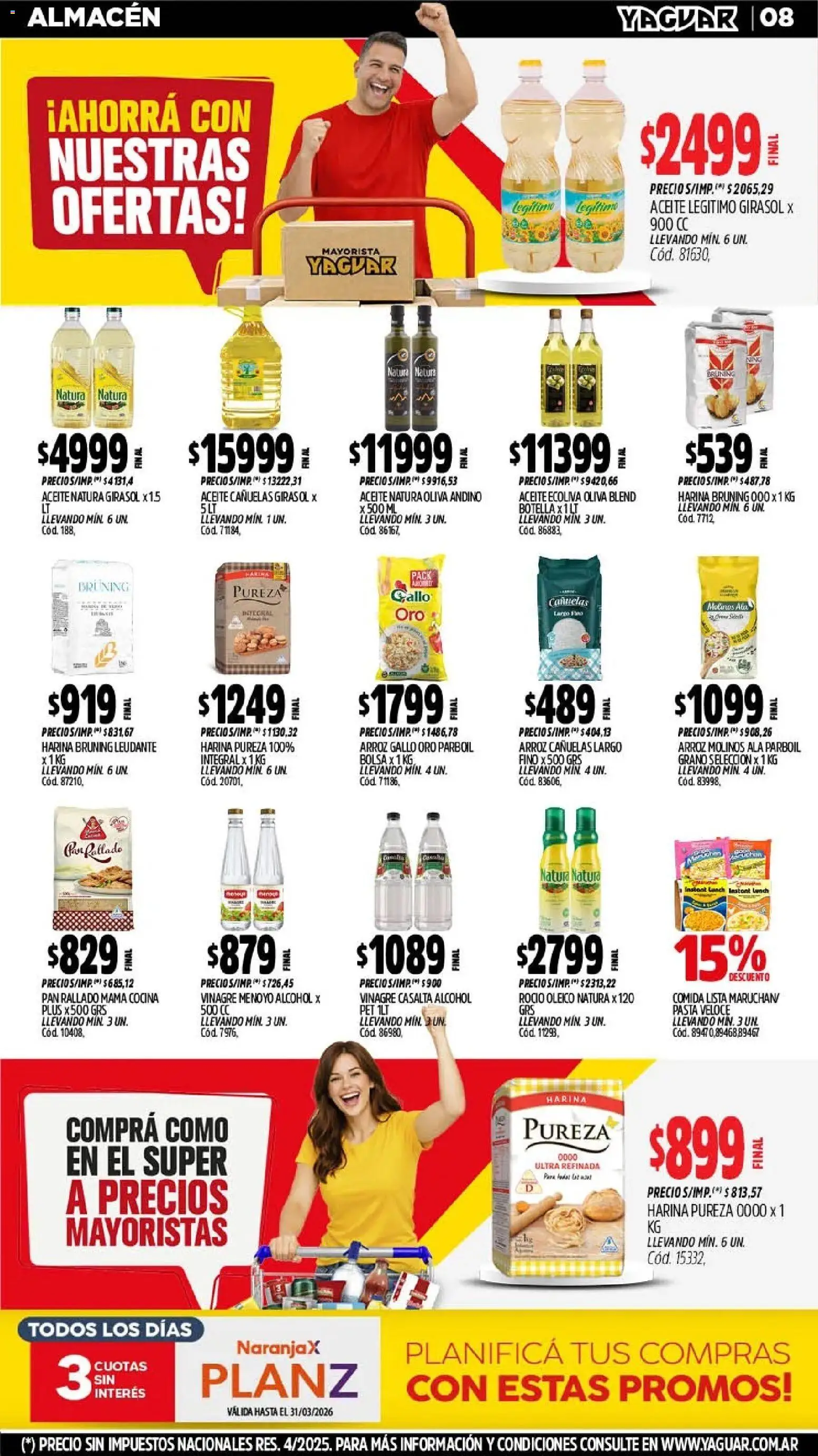 Yaguar catálogo │ válido desde el 02.03.2026 | Página: 8 | Productos: Bolsa, Cocina, Aceite, Vinagre
