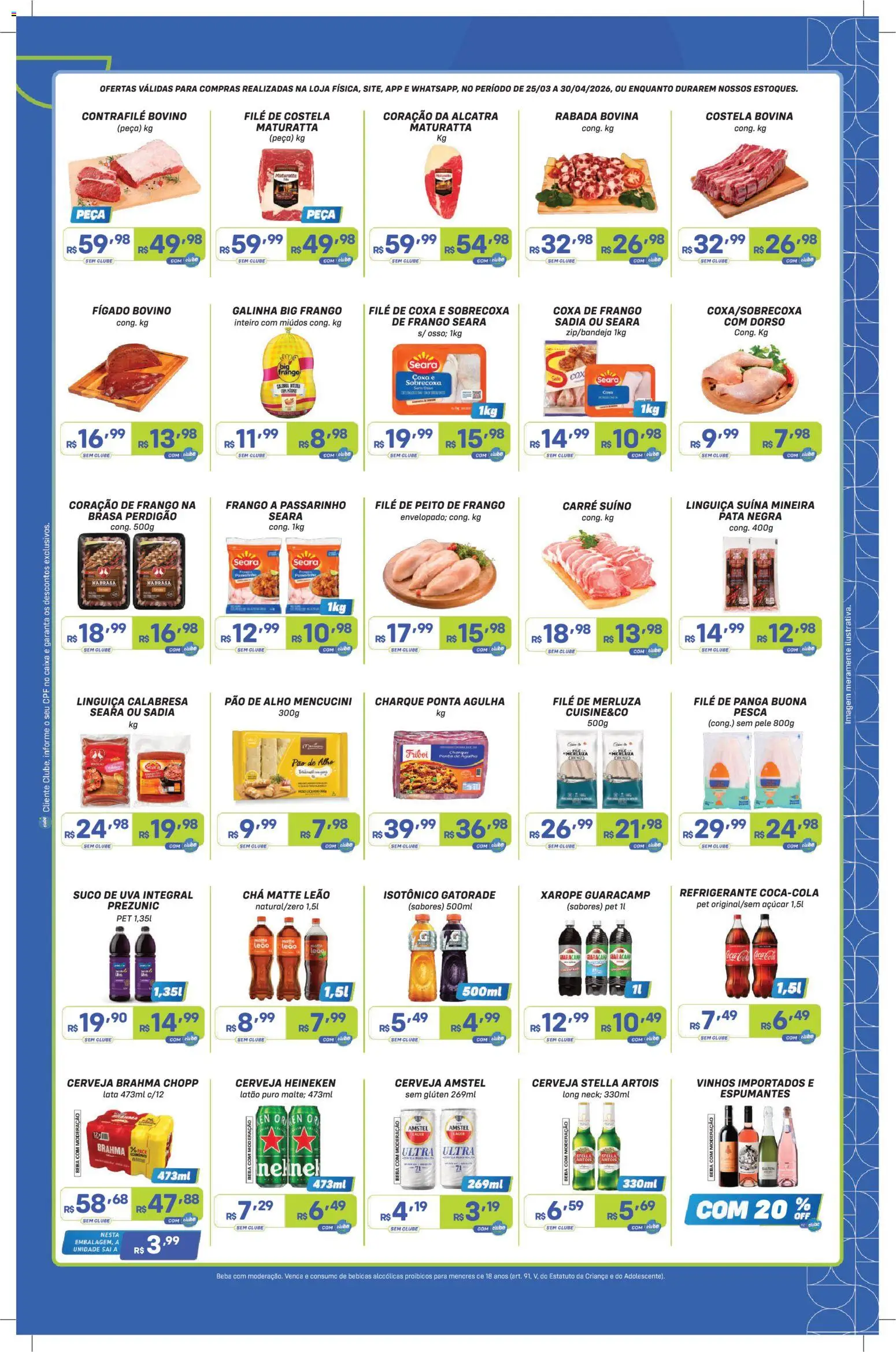 Prezunic Folheto - válido de 25.03.2026 | Página: 2 | Produtos: Linguiça, Alcatra, Frango, Isotônico