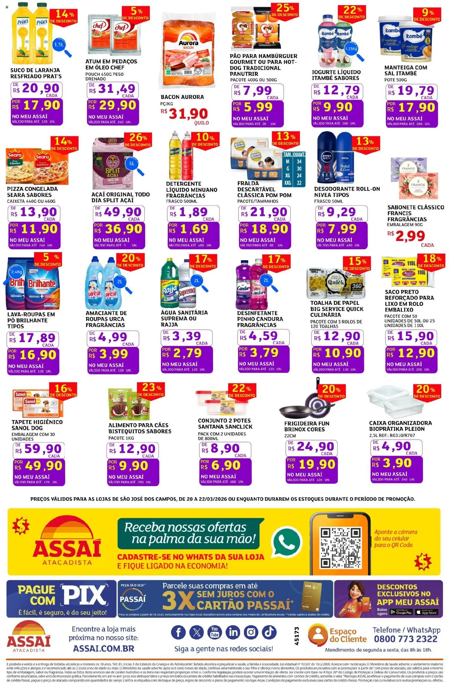 Assaí Atacadista Folheto - válido de 20.03.2026 | Página: 2 | Produtos: Pó, Pizza, Potes, Açaí
