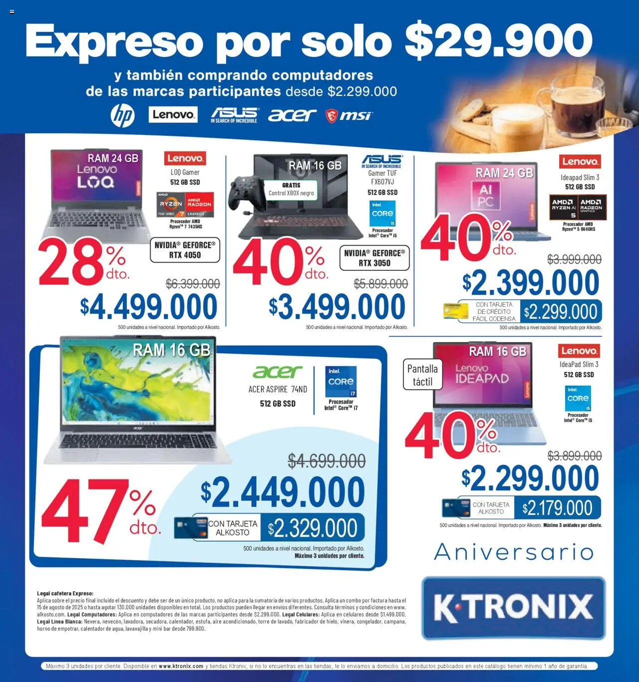 Ktronix revista - valida desde el 09.08.2025 | Página: 5 | Productos: Xbox, Horno, Cafetera, Sobre