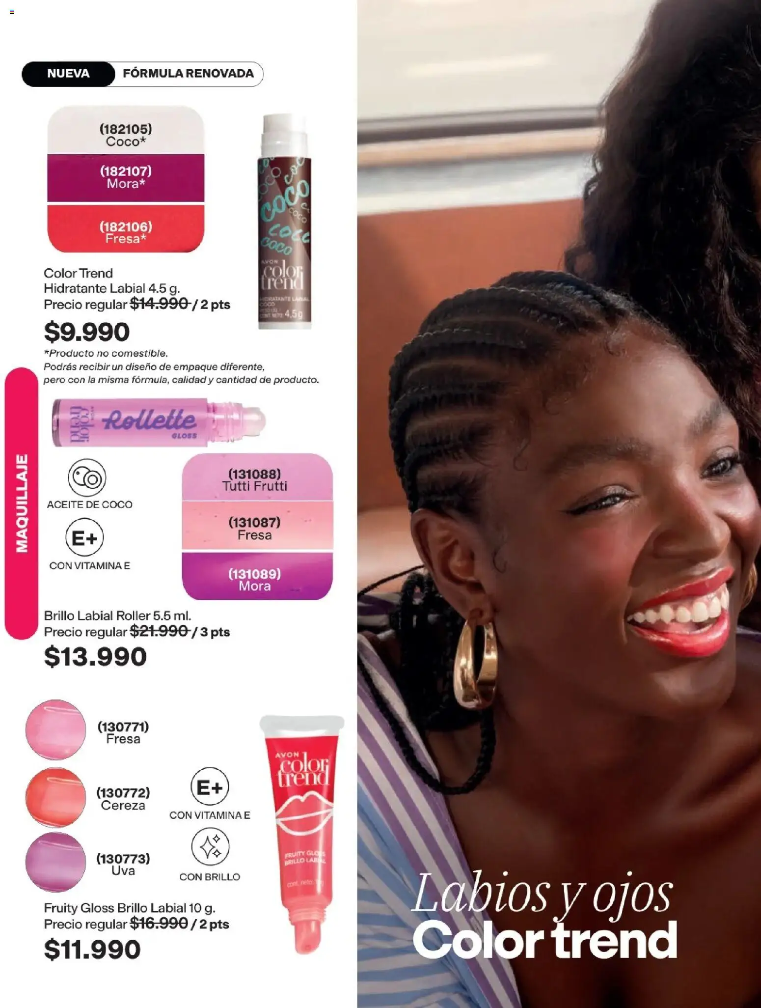 Avon revista - valida desde el 01.05.2026 | Página: 68 | Productos: Fresa, Brillo, Coco, Aceite