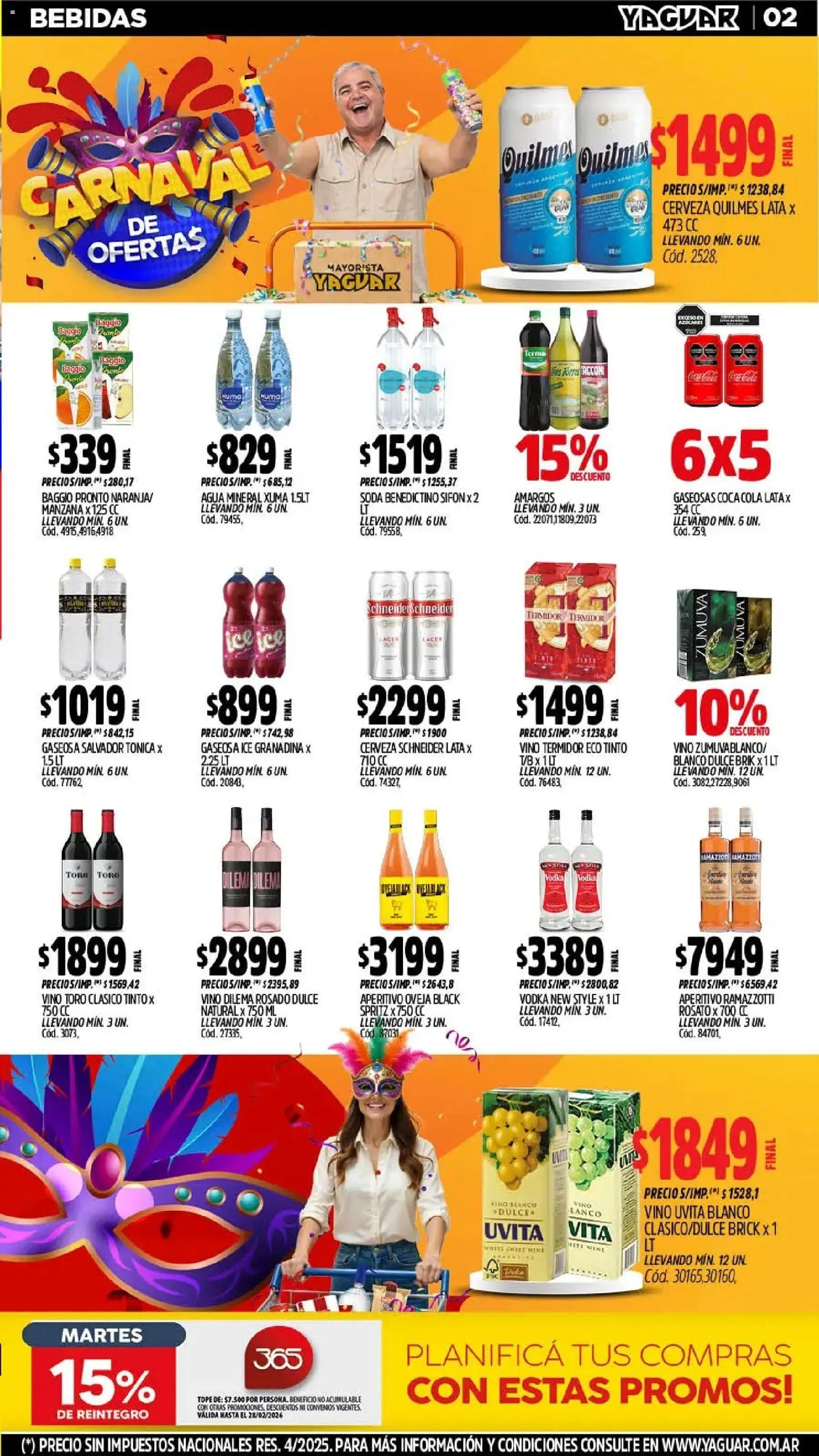 Yaguar - Oferta Semanal Jujuy │ válido desde el 16.02.2026 | Página: 2 | Productos: Vodka, Gaseosa, Manzana, Vino