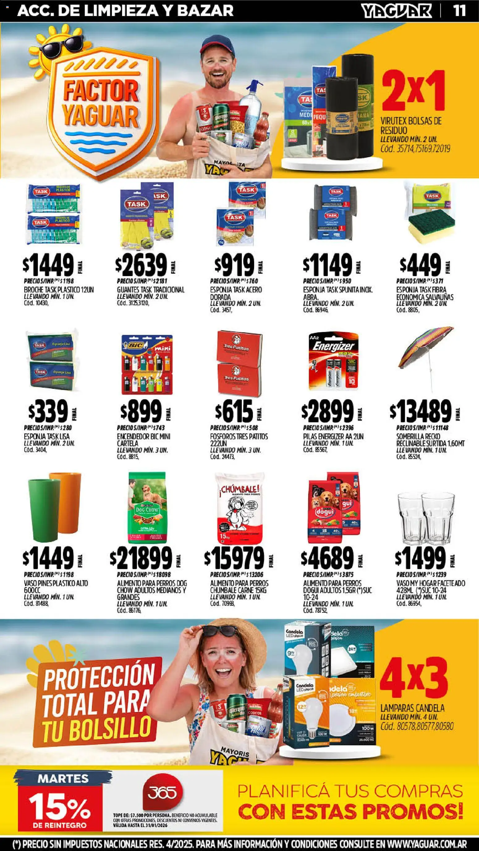 Yaguar - Oferta Semanal San Juan │ válido desde el 19.01.2026 | Página: 11 | Productos: Fósforos, Encendedor, Pilas, Sombrilla