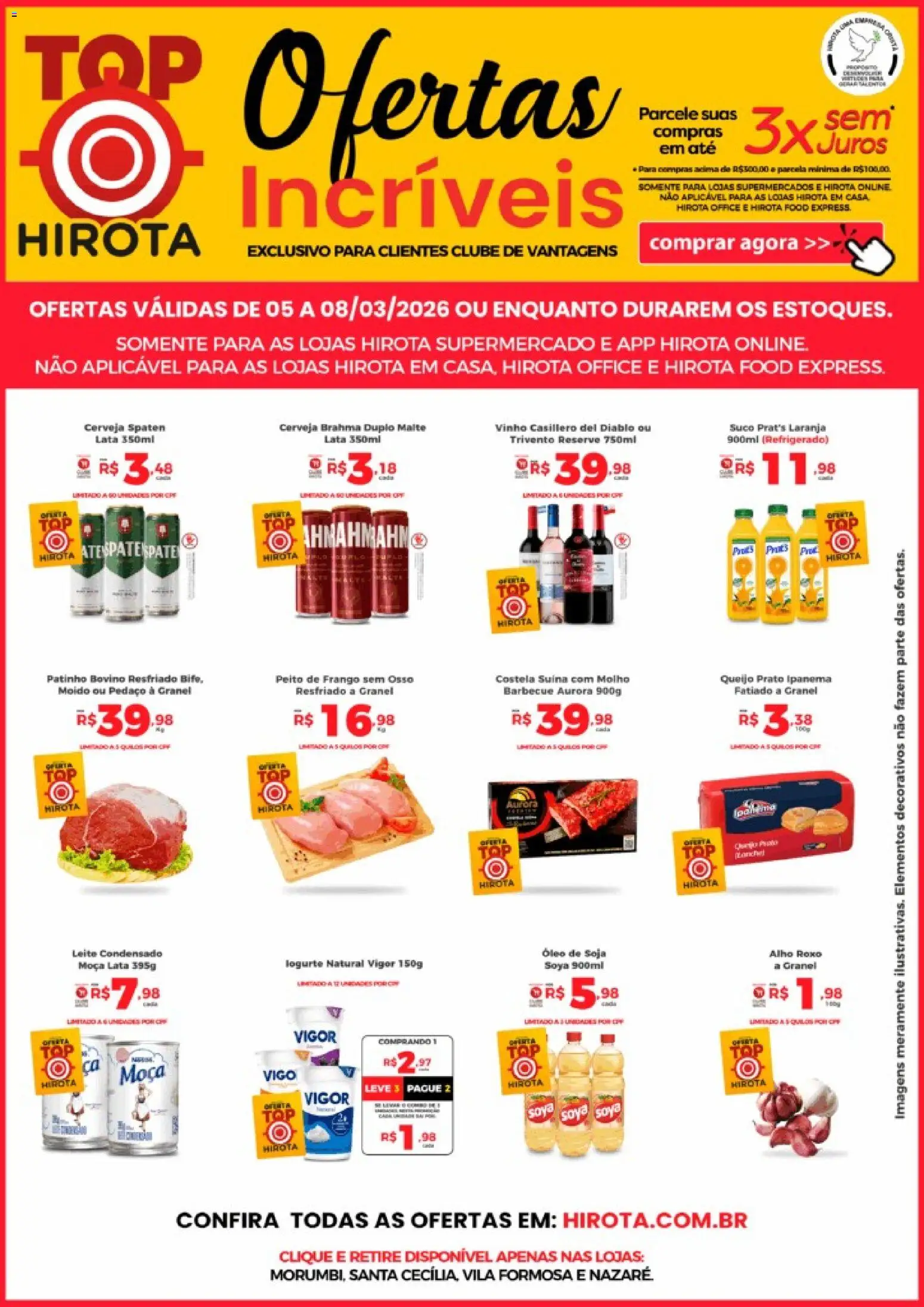 Hirota Food Folheto - válido de 05.03.2026 | Página: 1 | Produtos: Queijo, Óleo, Cerveja, Soja