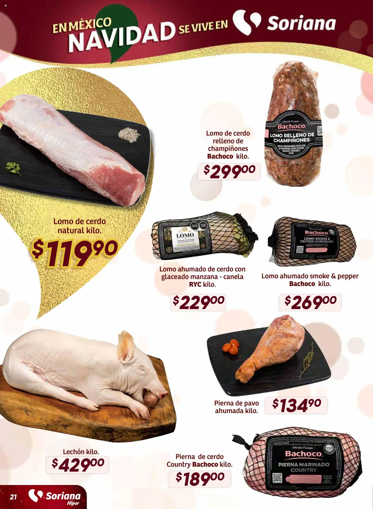 Nuevas ofertas de Soriana válidas en toda la República Mexicana desde el 11.12.2025. ¡Encuentra las mejores ofertas en Soriana - Preciazazaso Híper: Edo Mex, Gro, Hgo, Mor, Pue, Qto, Tlax, Ver! | Página: 21 | Productos: Manzana, Cerdo