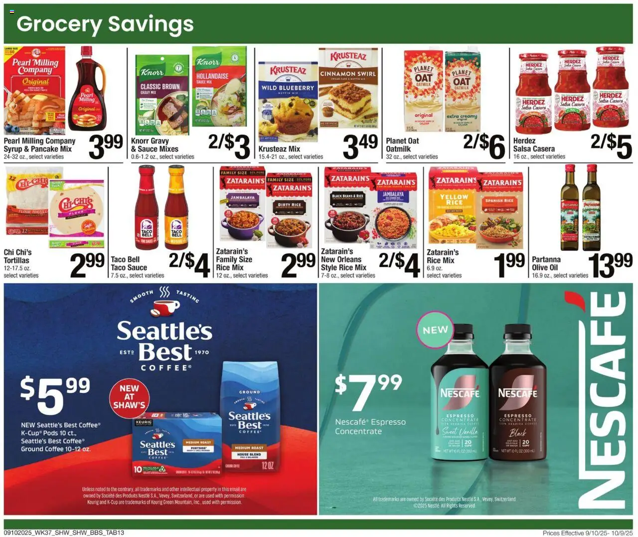 Shaw's Big Book of Savings - valid from 10.09.2025 | Page: 13 | Products: Oil, Coffee, Sauce, Muffin
