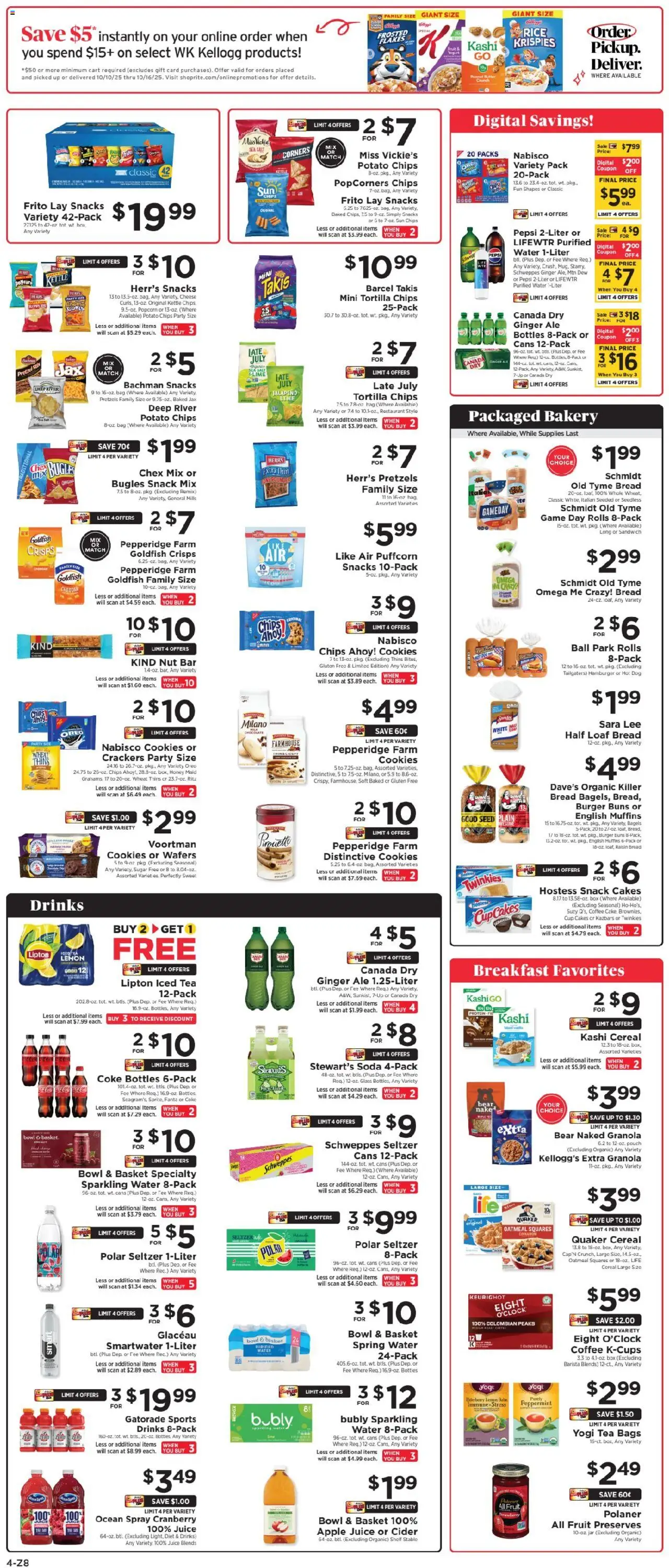 ShopRite Weekly Ad  - valid from 10.10.2025 | Page: 4 | Products: Shelf, Coffee, Rice, Chips