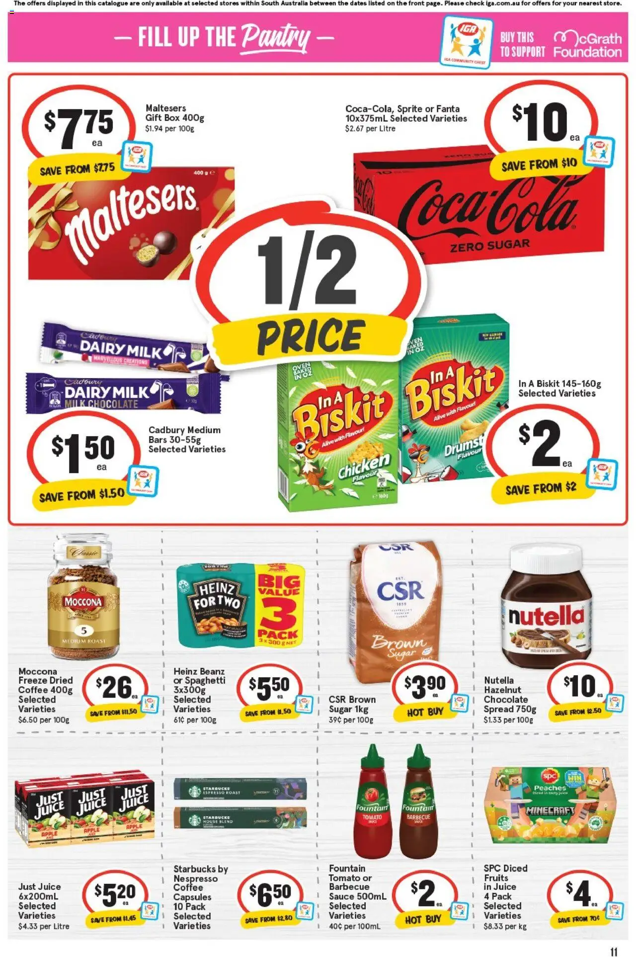 IGA catalogue - valid from 24.09.2025 | Page: 11 | Products: Box, Milk, Weed, Sugar