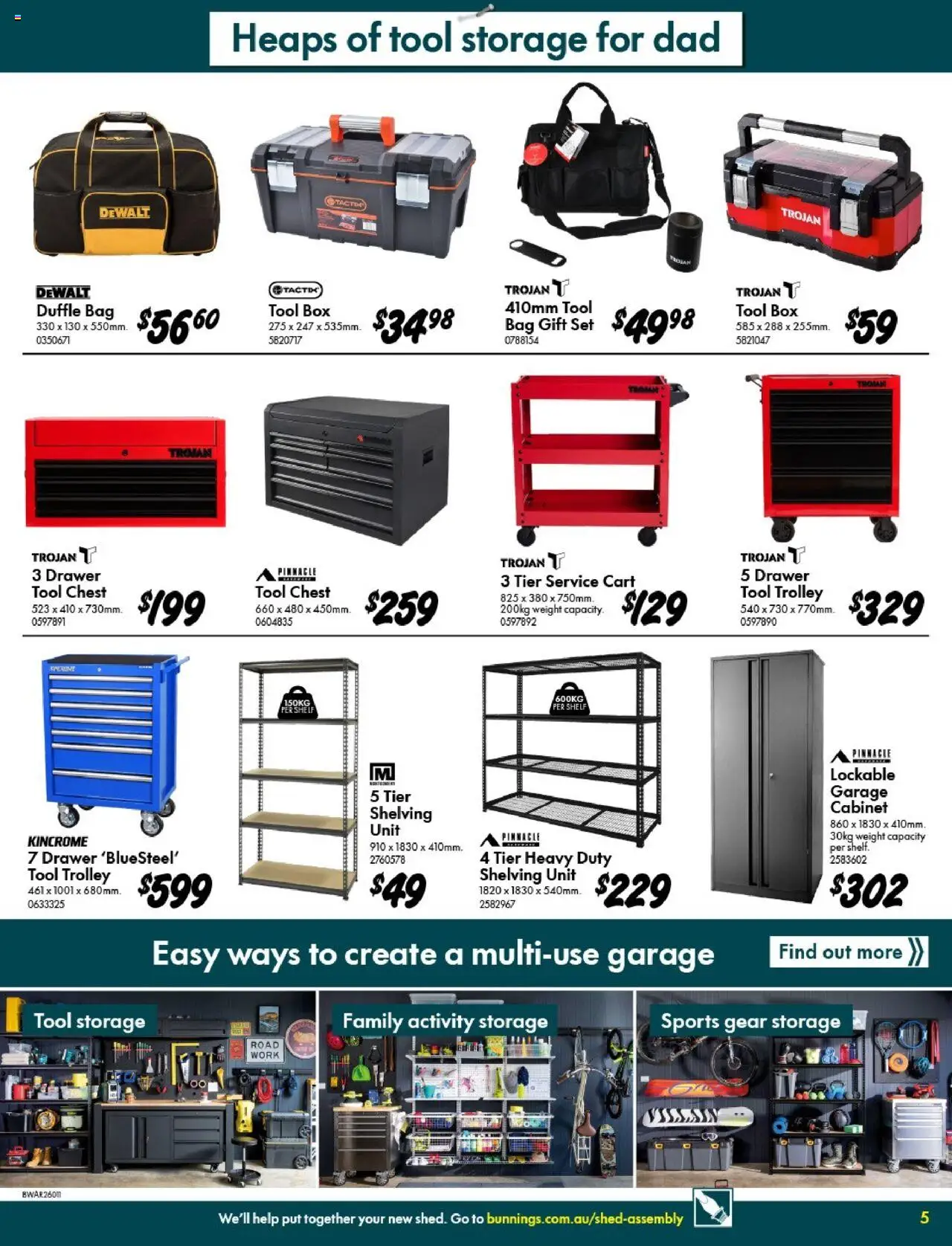Bunnings Warehouse catalogue - valid from 13.08.2025 | Page: 5 | Products: Cabinet, Shelf, Box, Drawer