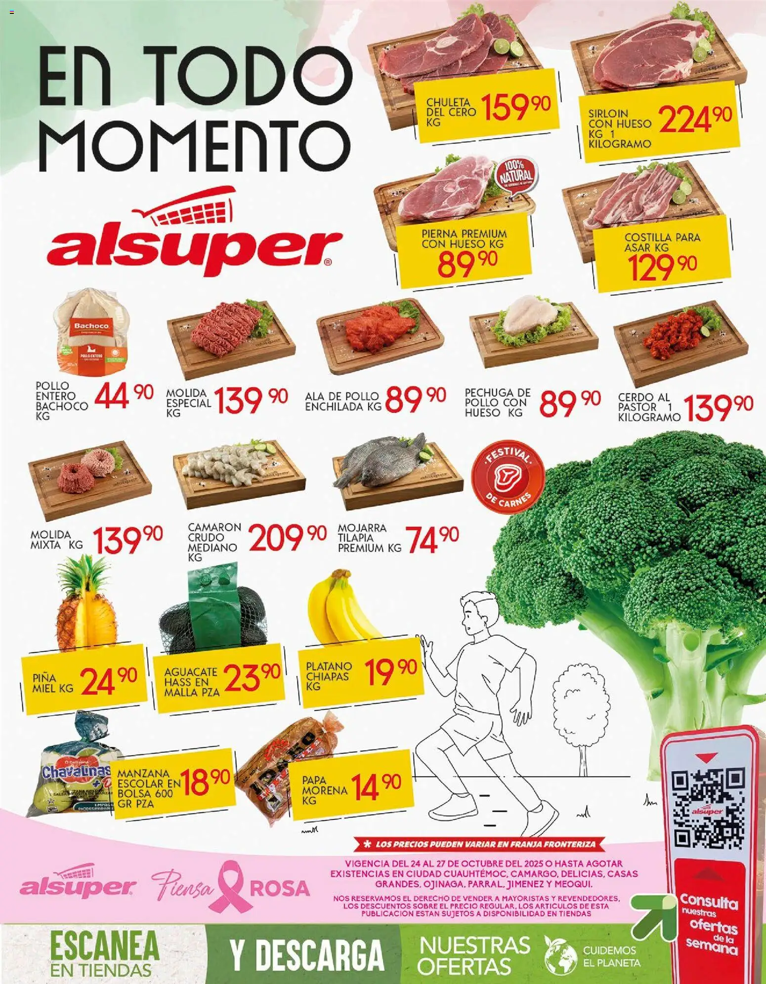 Nuevas ofertas de Alsuper válidas en toda la República Mexicana desde el 24.10.2025. ¡Encuentra las mejores ofertas en Alsuper folleto Chihuahua-Estado! | Página: 1 | Productos: Aguacate, Cerdo, Piña, Sobre