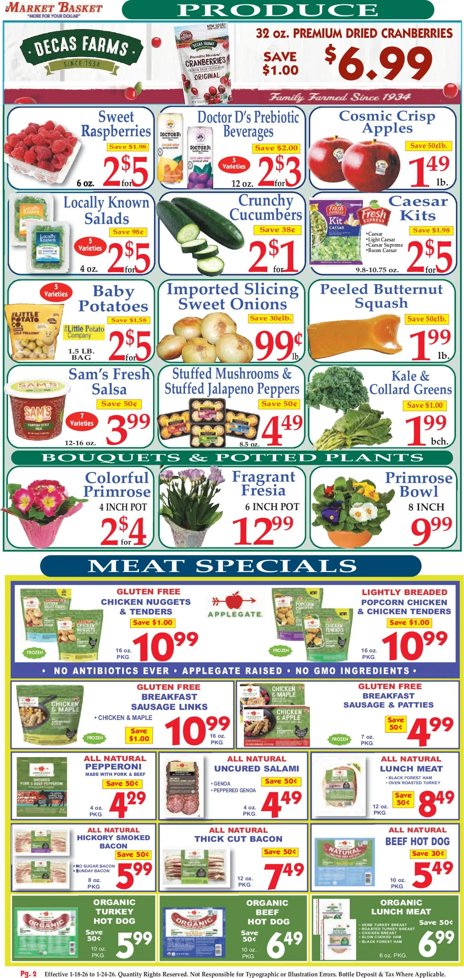 Market Basket Ad - valid from 18.01.2026 | Page: 2 | Products: Jalapeno peppers, Potatoes, Sugar, Greens