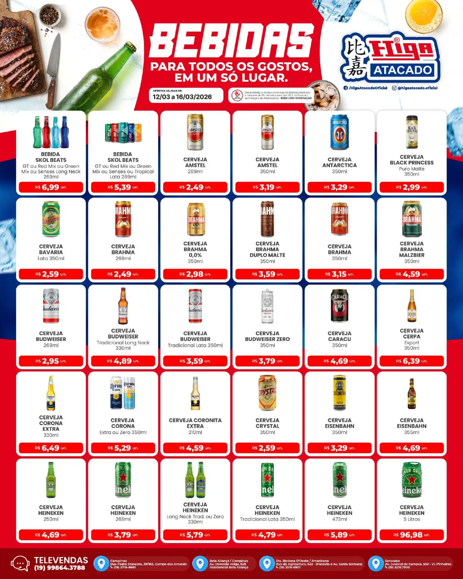 Higa Atacado Folheto - válido de 12.03.2026 | Página: 1 | Produtos: Eisenbahn, Cerveja, Heineken, Bebida