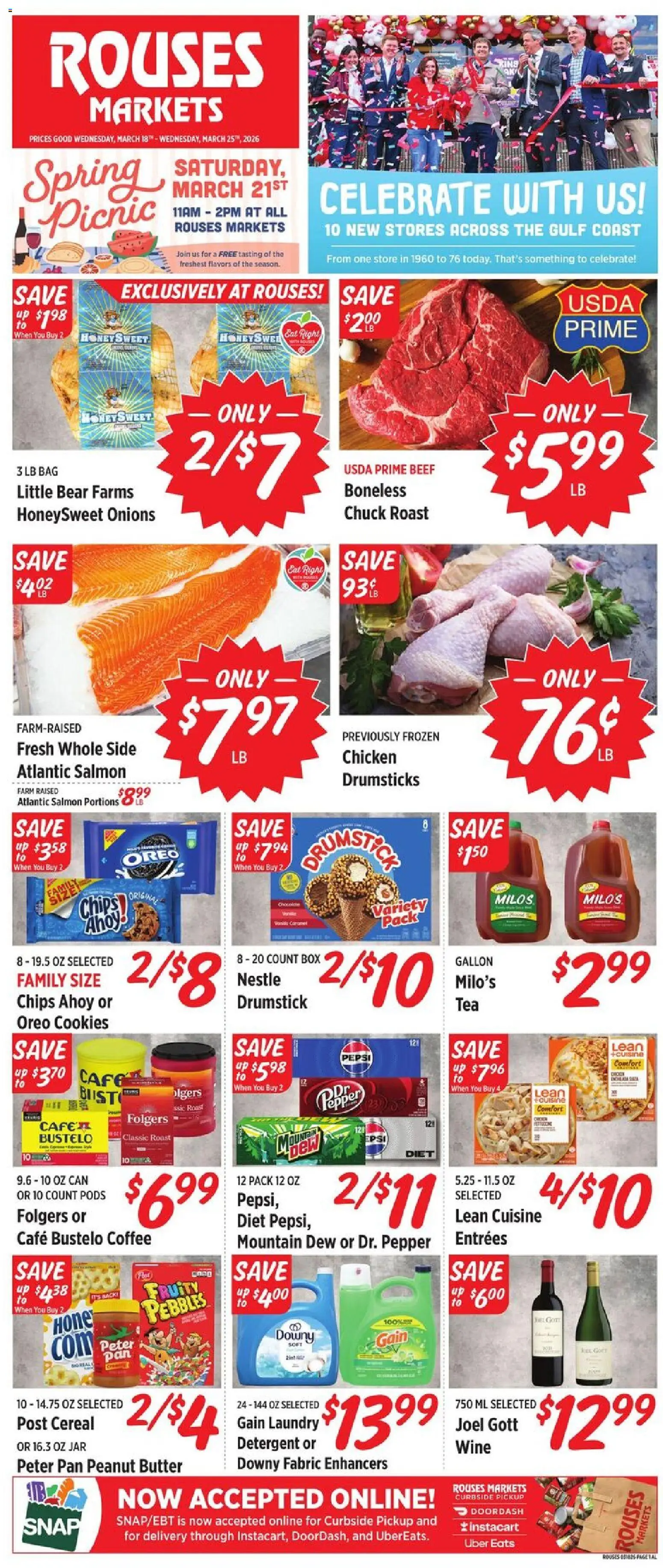 Rouses Weekly Ad - AL - valid from 18.03.2026 | Page: 2 | Products: Box, Pan, Wine, Chips