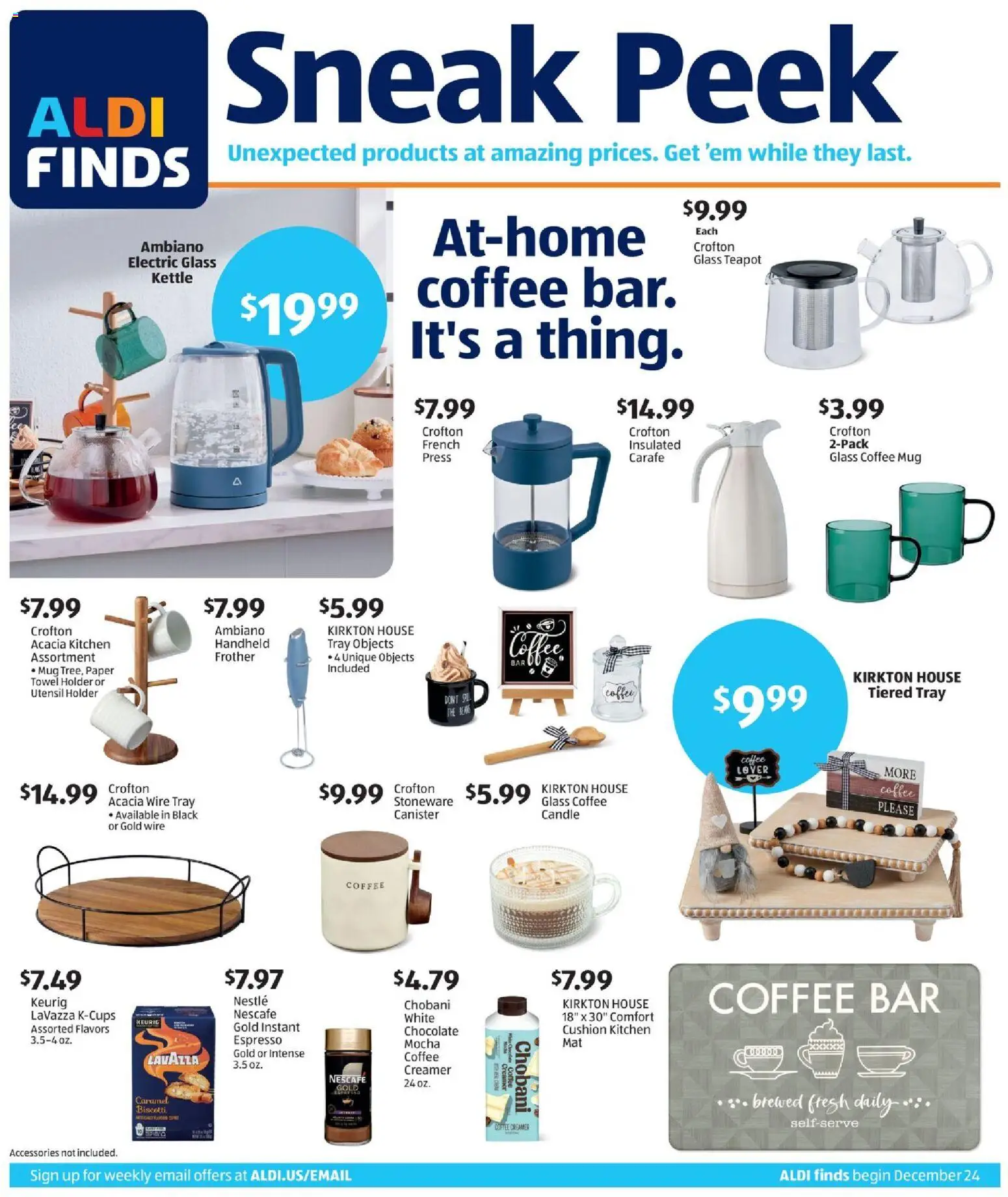 Aldi In Store Ad - valid from 24.12.2025 | Page: 1 | Products: Wire, Coffee, Cushion, Kettle