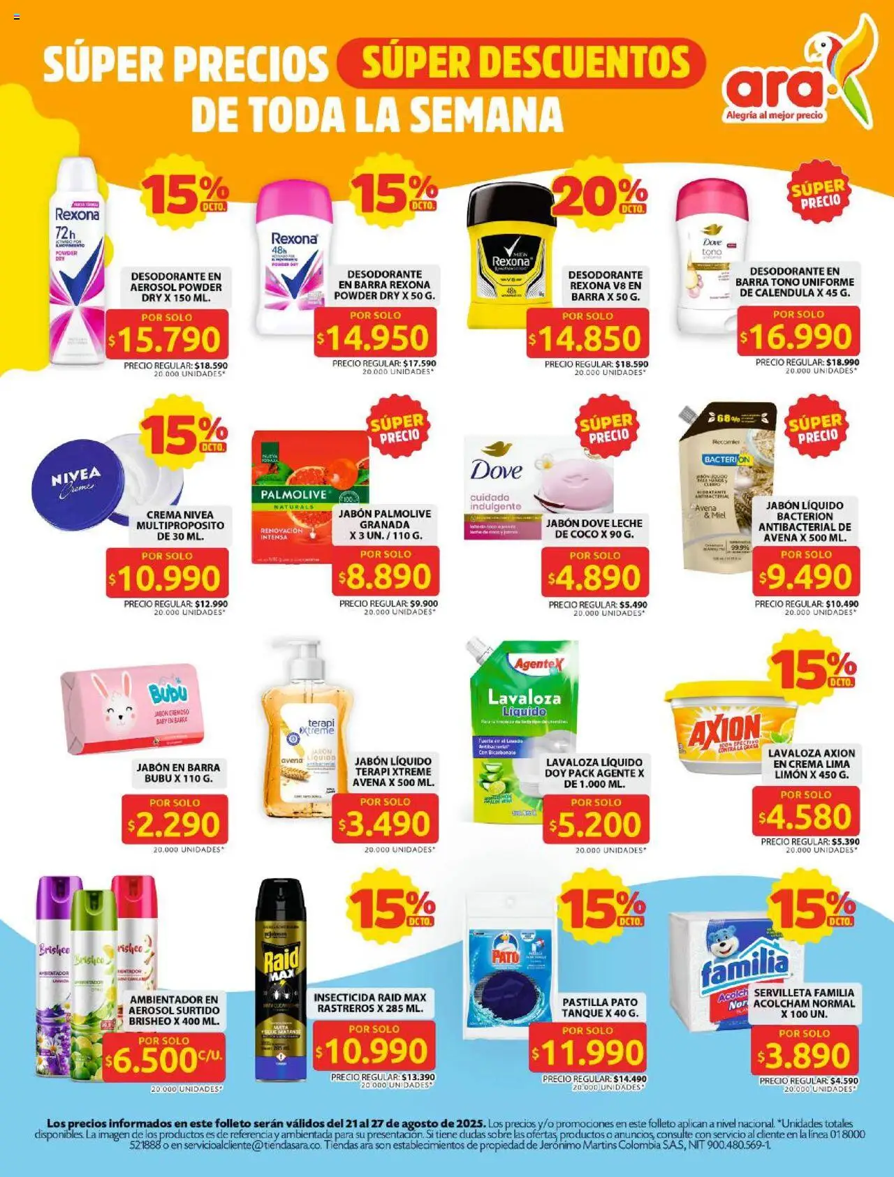 Ara revista - valida desde el 21.08.2025 | Página: 9 | Productos: Insecticida, Sobre, Limón, Leche