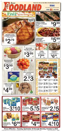 Preview of Foodland weekly ads valid from 30.09.2025