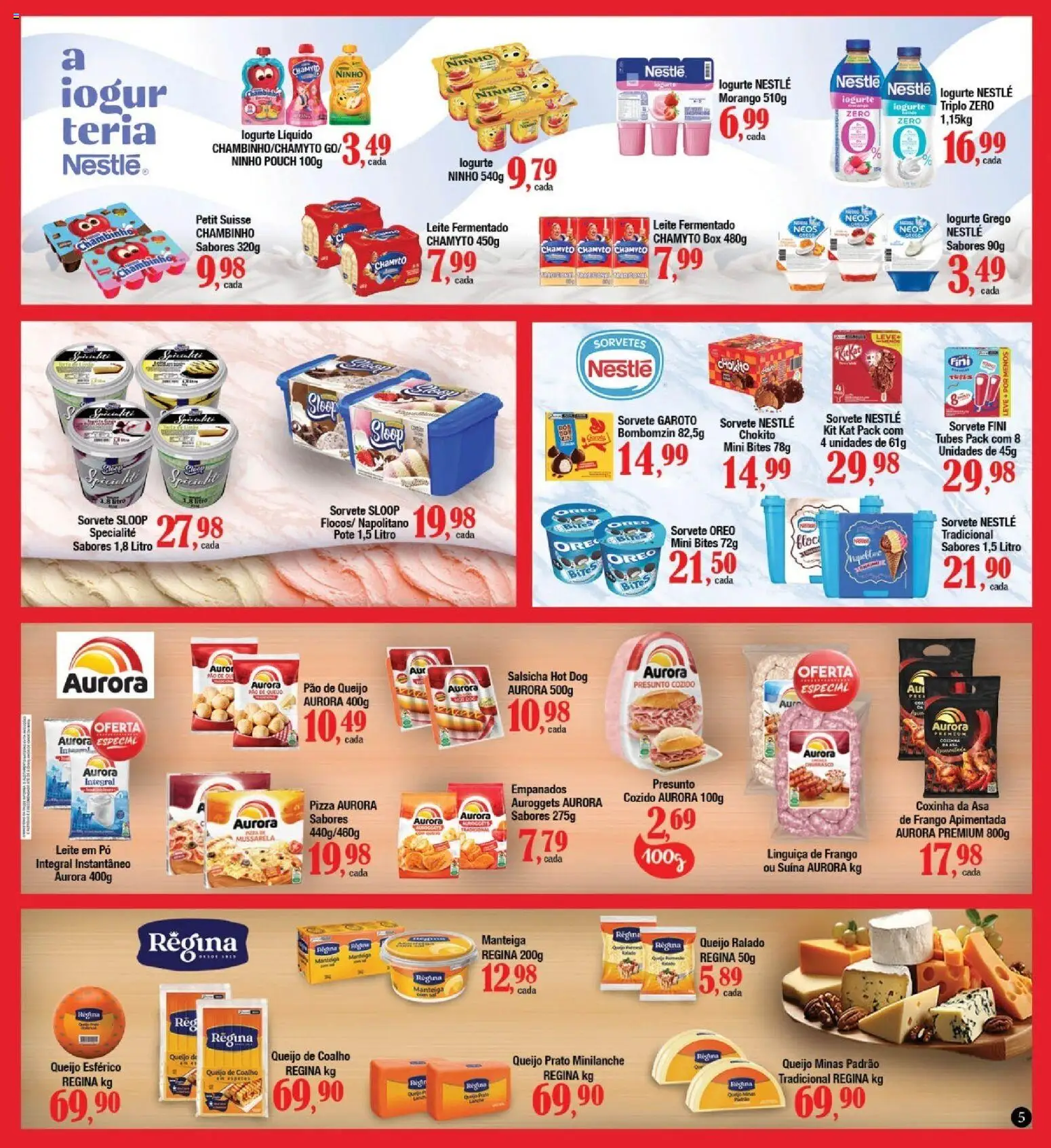 Supermercados Unidos Folheto - válido de 16.04.2026 | Página: 5 | Produtos: Presunto, Sorvete, Mussarela, Pão de queijo