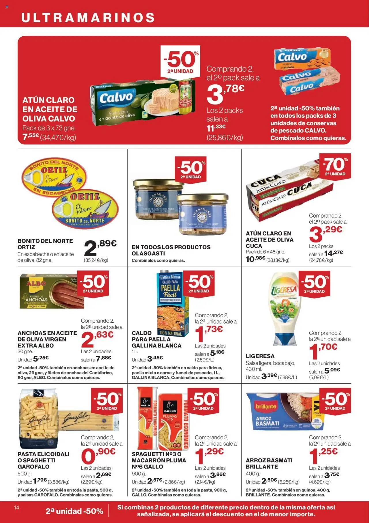 Nuevas ofertas de El Corte Inglés válidas en toda la República Mexicana desde el 14.08.2025. ¡Encuentra las mejores ofertas en El Corte Inglés - Catálogo Nuestros Mejores Precios! | Página: 16 | Productos: Atún, Aceite de oliva, Aceite, Pasta
