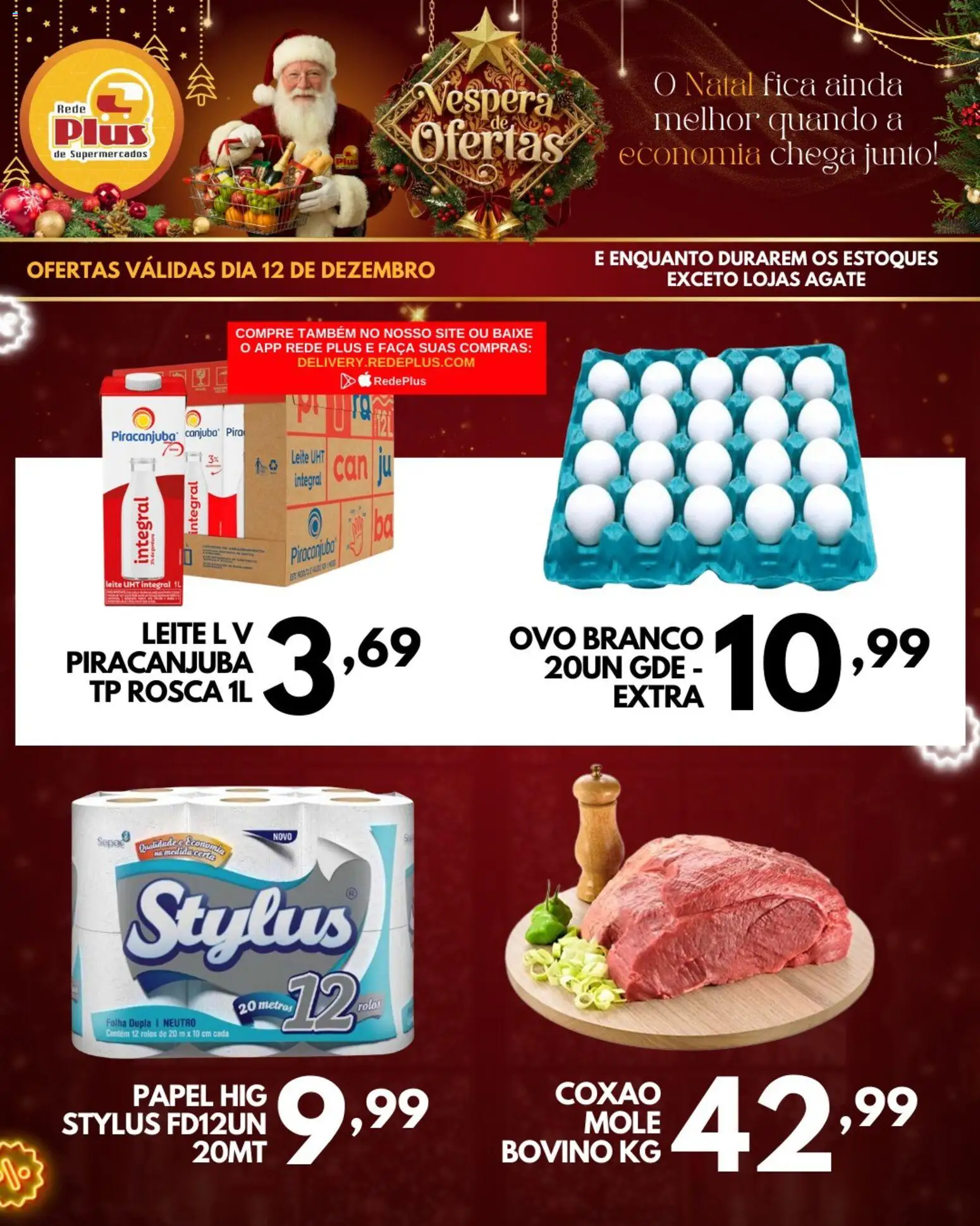 Rede Plus Supermercados Folheto - válido de 12.12.2025 | Página: 1 | Produtos: Leite, Faca