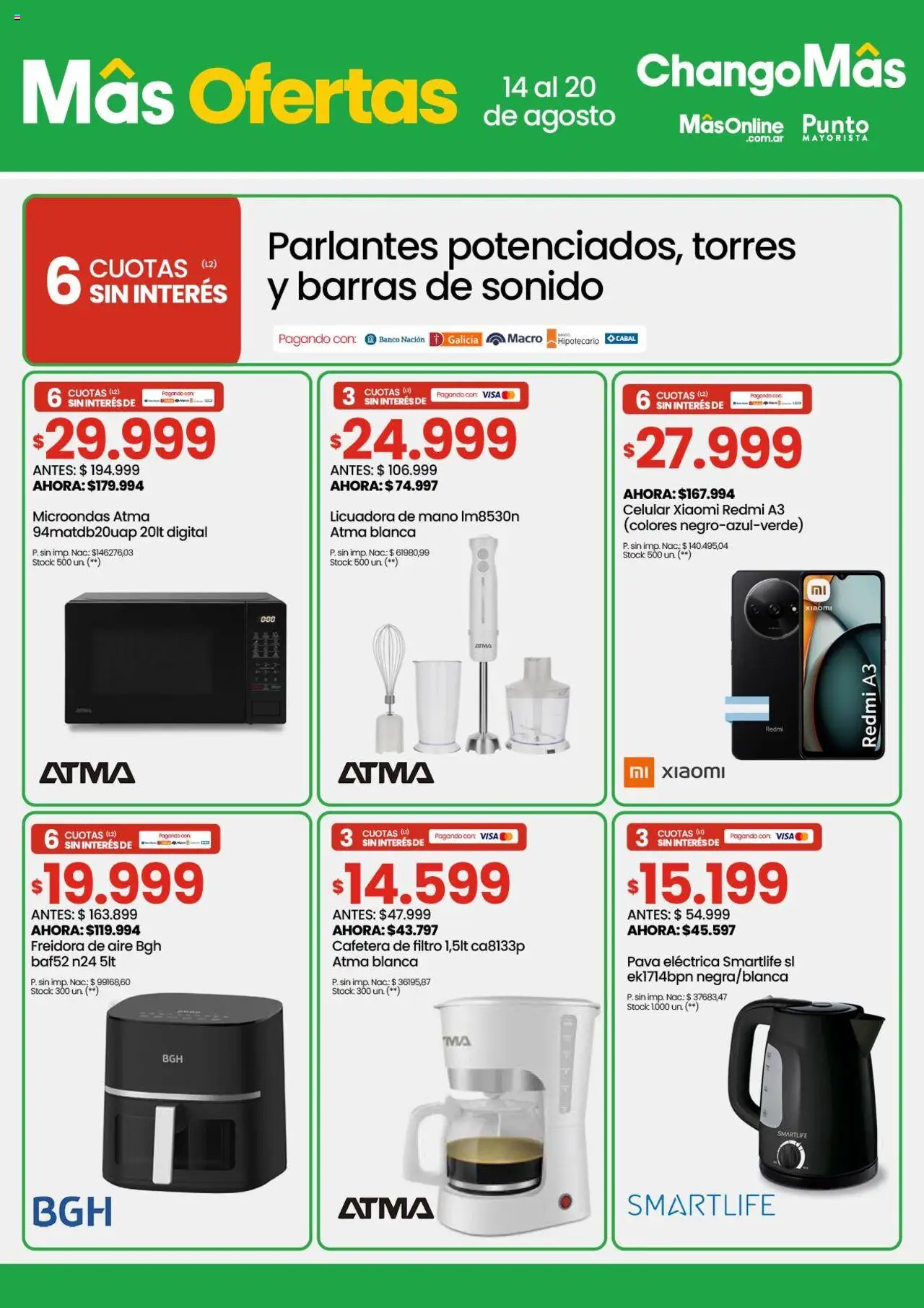 Punto Mayorista catálogo │ válido desde el 14.08.2025 | Página: 14 | Productos: Pava, Microondas, Licuadora, Pava eléctrica